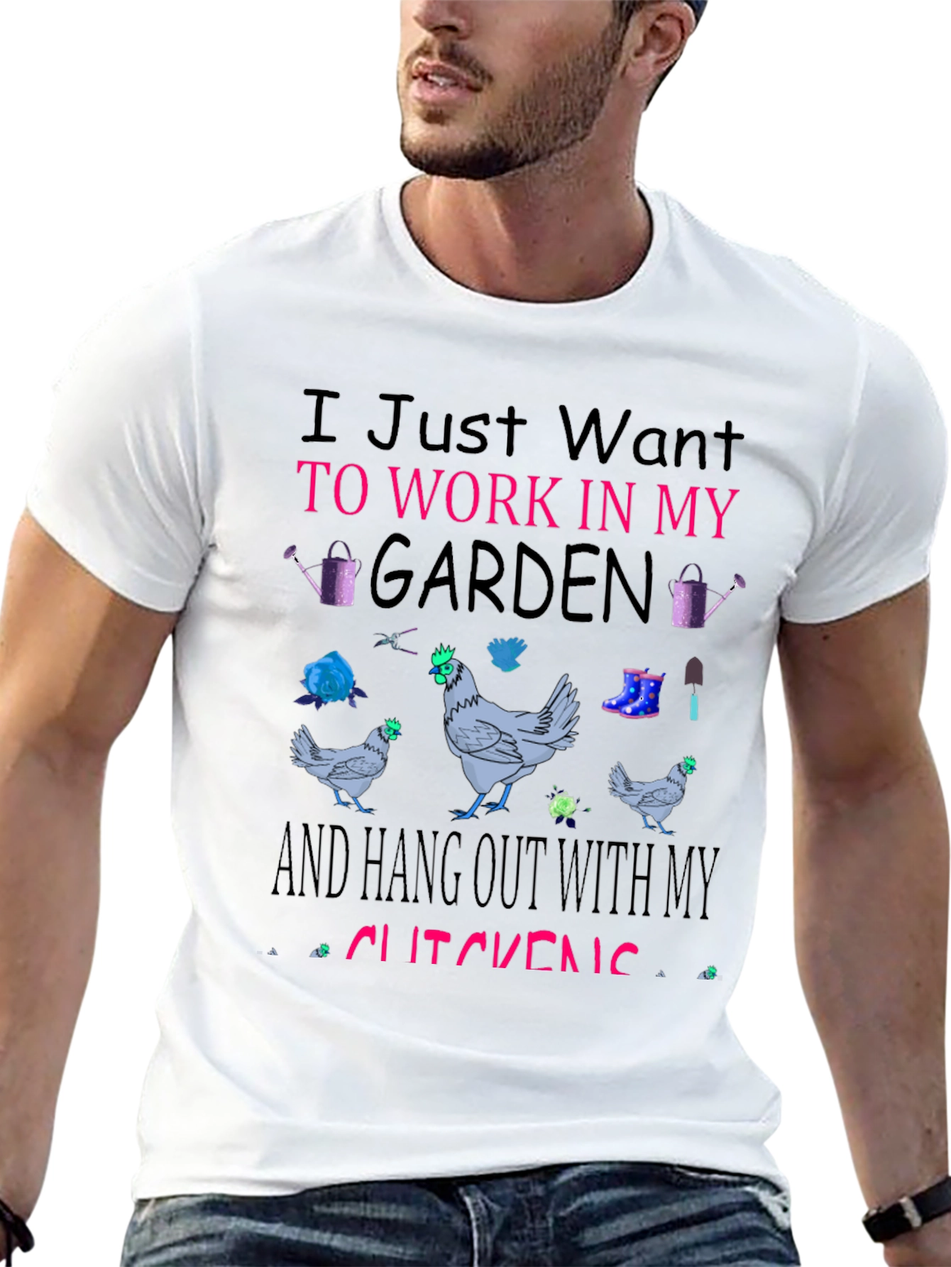 Black Garden Chickens Graphic Tee view 13