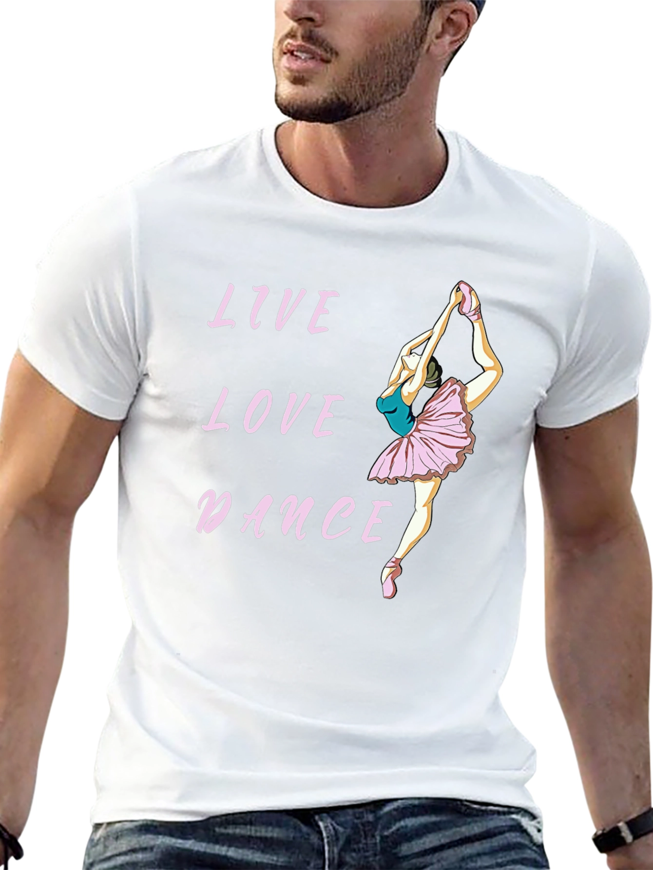 Black Live Love Dance Ballet T-Shirt - Black Cotton Tee view 13