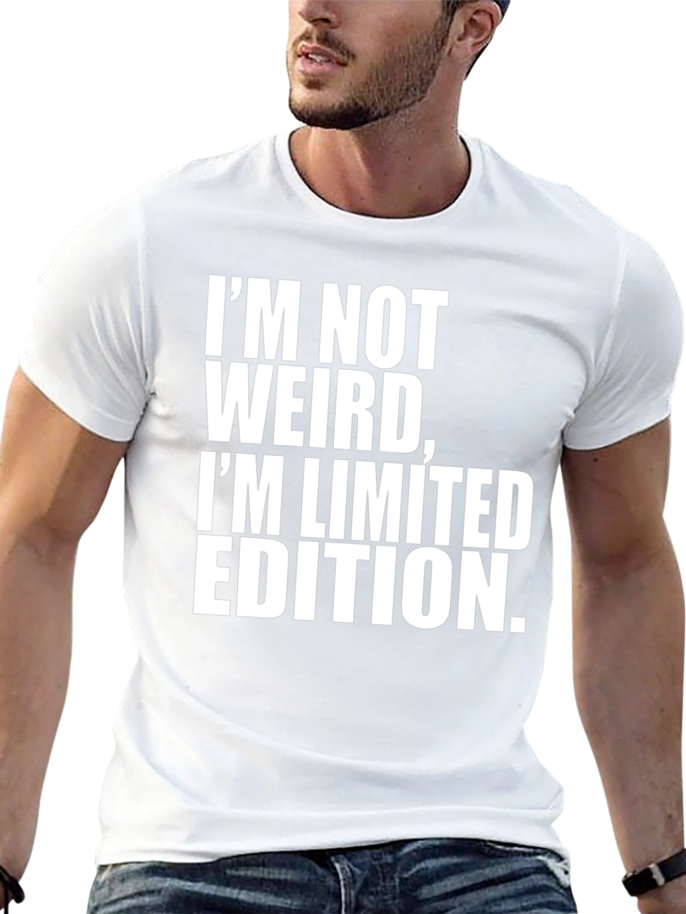Black I'm Not Weird, I'm Limited Edition Men's Black T-Shirt view 13