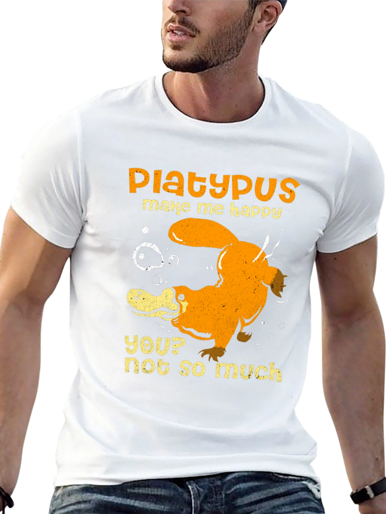 Black Platypus Make Me Happy Graphic T-Shirt view 13