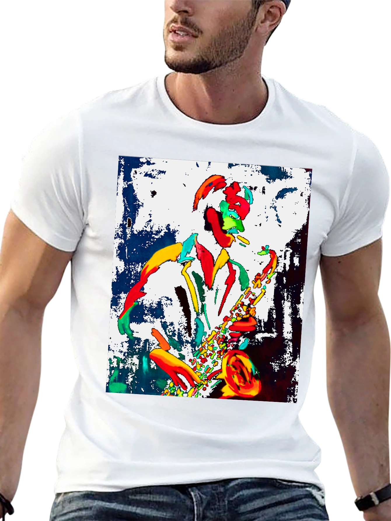 Black Jazz Musician Graphic Tee - Cool Saxophone Player Design view 13
