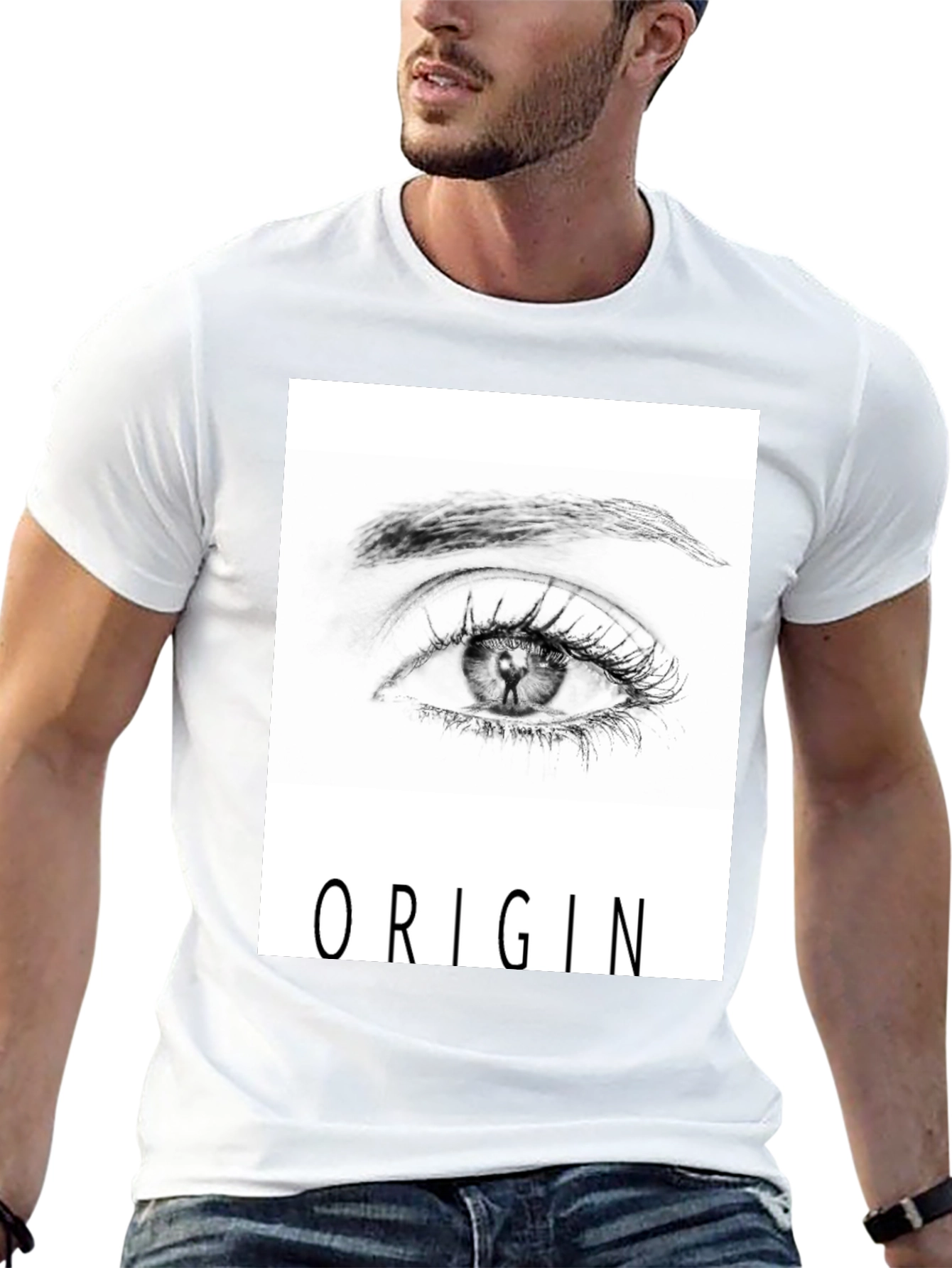 Black Origin Eye Graphic Tee - Black Unisex T-Shirt view 13