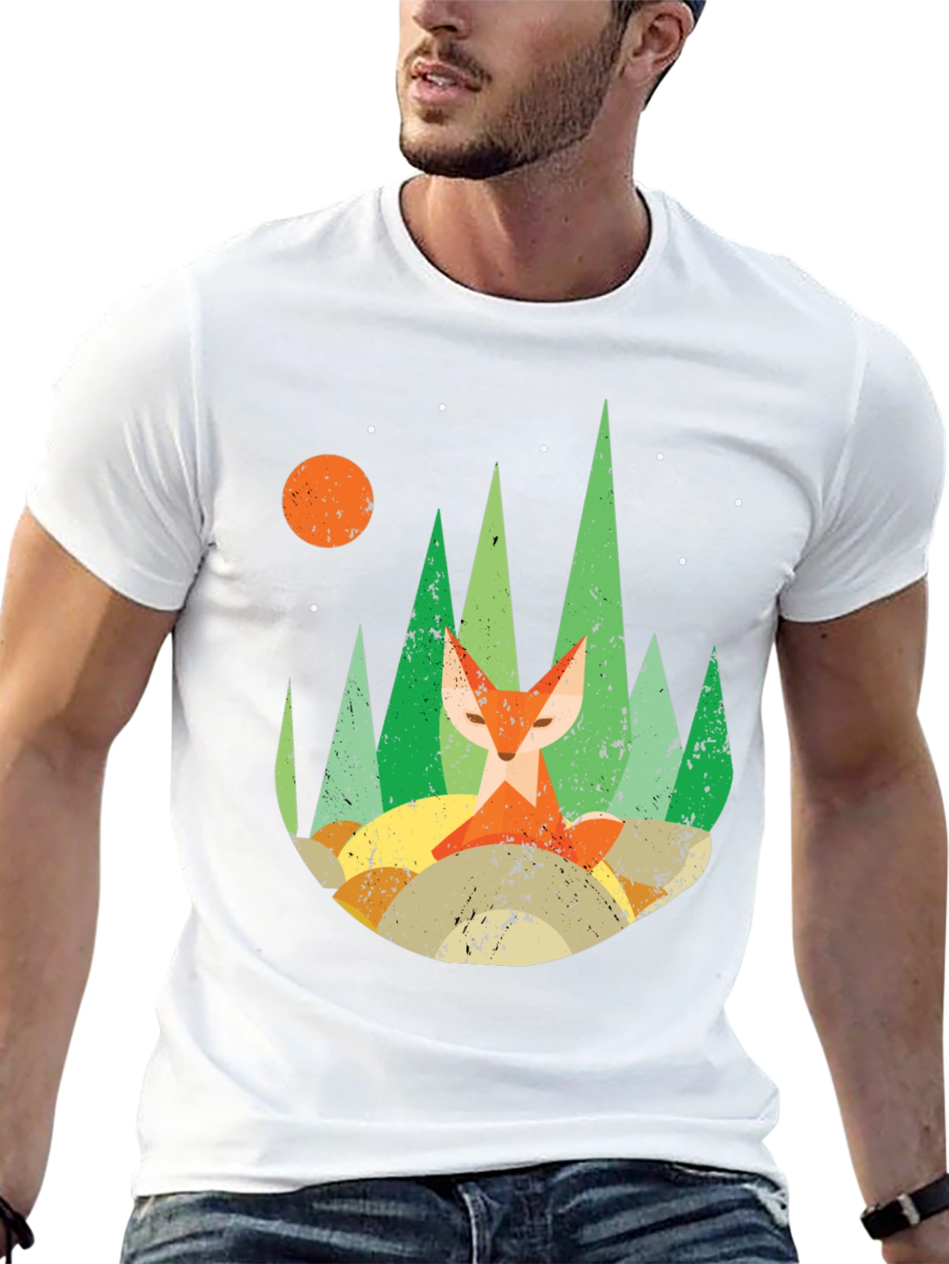 Black Forest Fox Graphic Tee - Unisex Black T-Shirt view 13