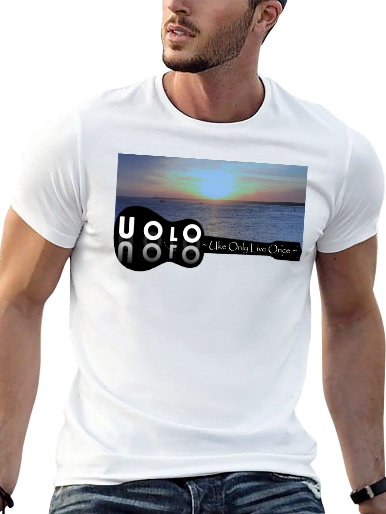 Black UOLO Ukulele Sunset Graphic Tee - Uke Only Live Once view 13