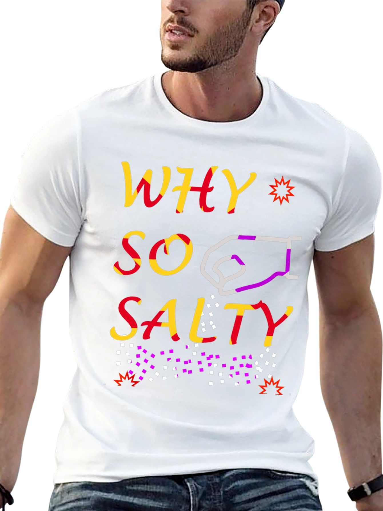 Black Why So Salty Graphic Tee - Trendy & Unique view 13