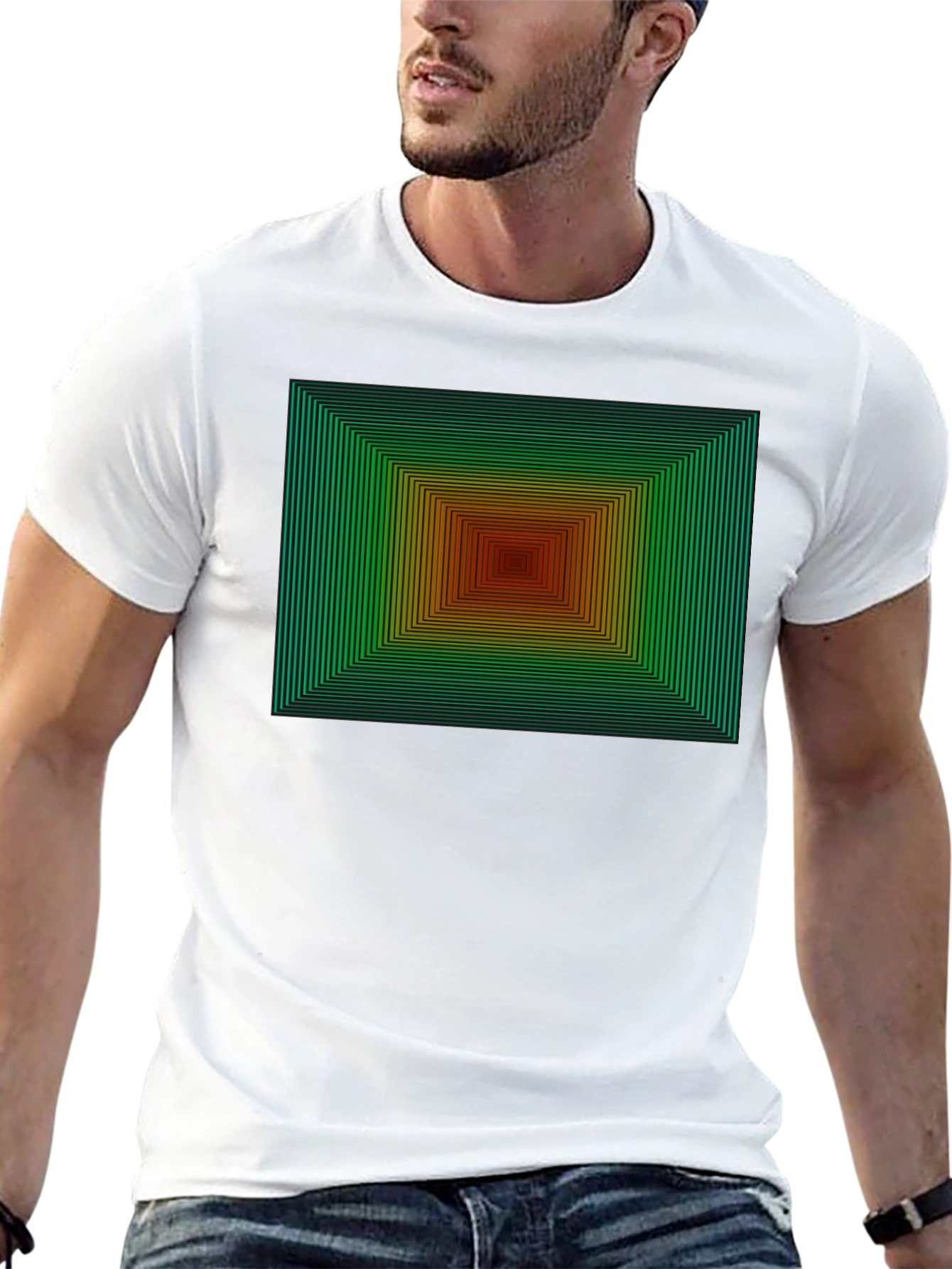 Black Geometric Gradient T-Shirt view 13