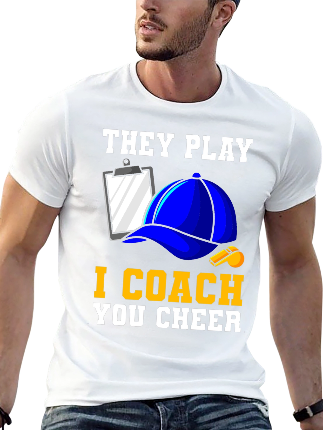 Black They Play I Coach You Cheer T-Shirt view 13