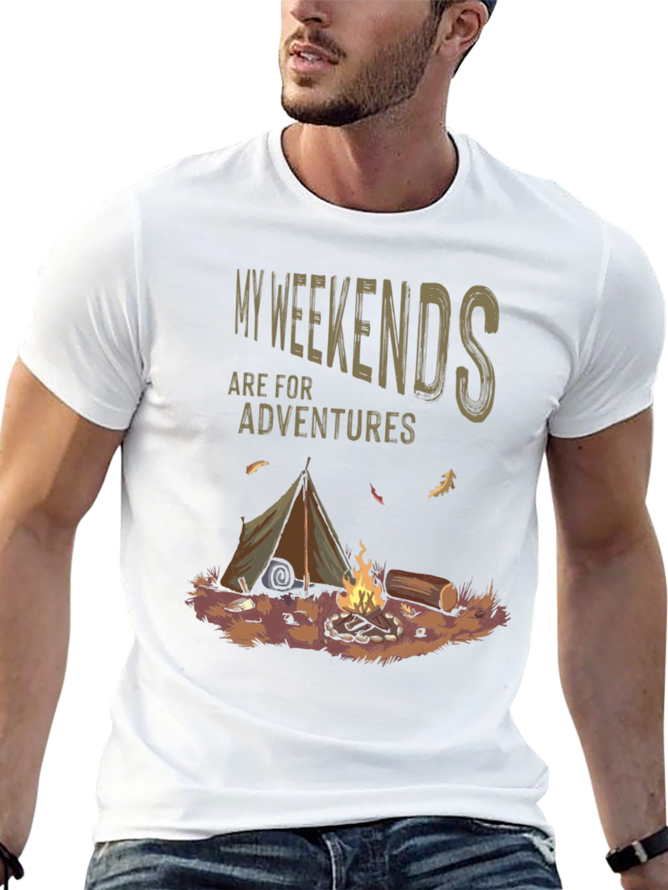 Black Weekend Adventure Camping Graphic Tee view 13