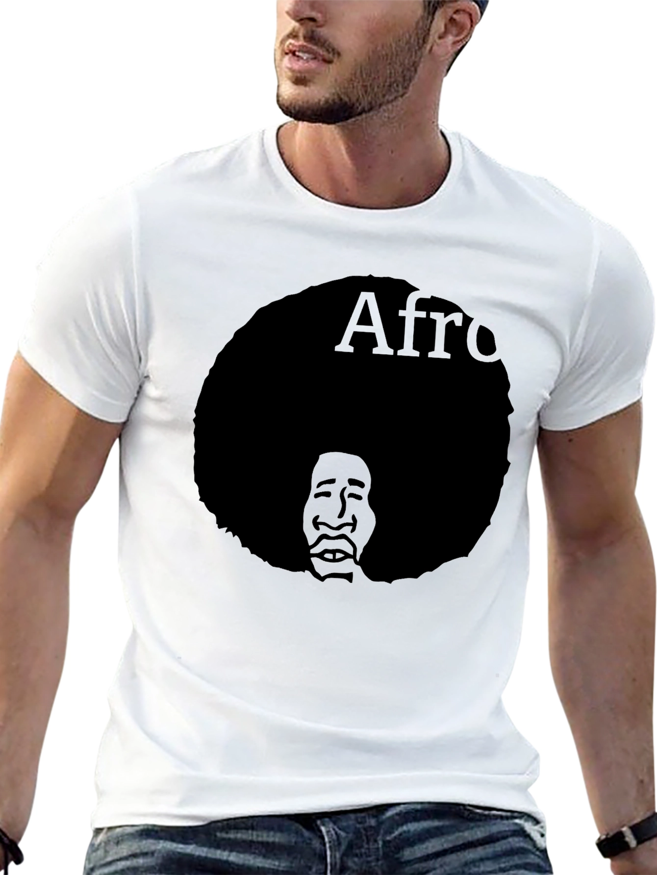 Black Afro Silhouette Graphic T-Shirt - Classic Black Tee view 13