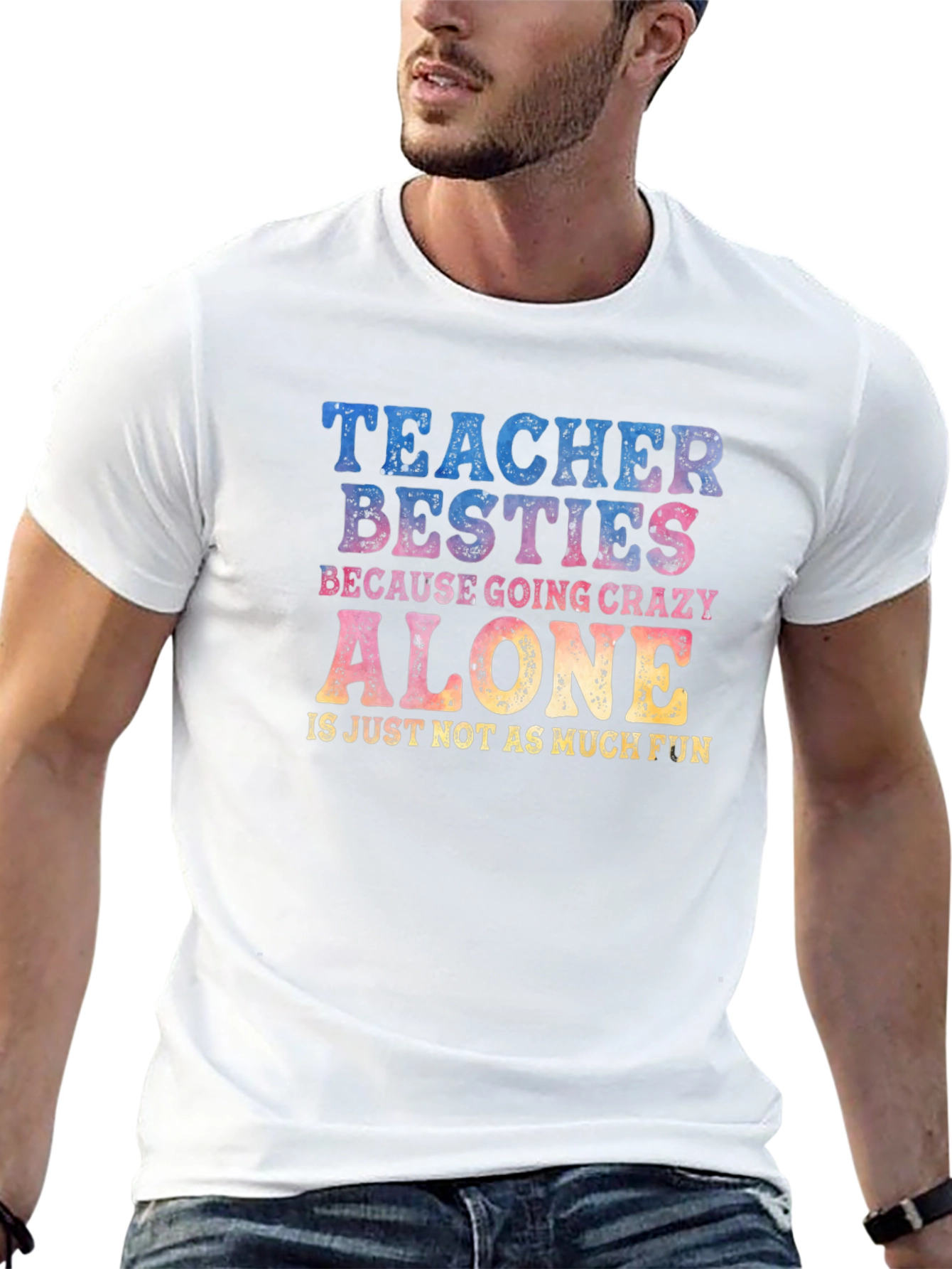 Black Teacher Besties Crazy Alone T-Shirt view 13