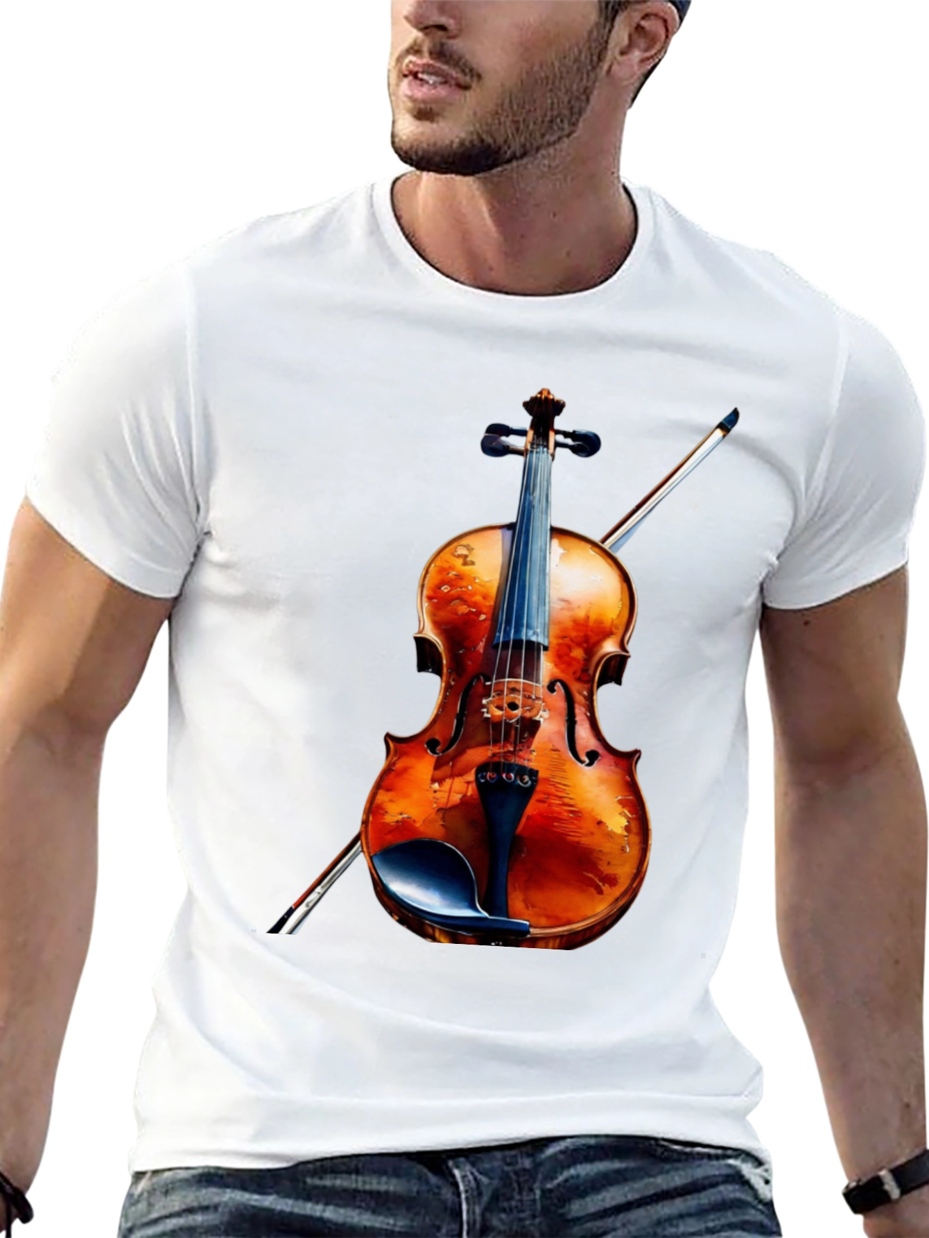 Black Violin Graphic Tee - Musical Instrument Shirt view 13