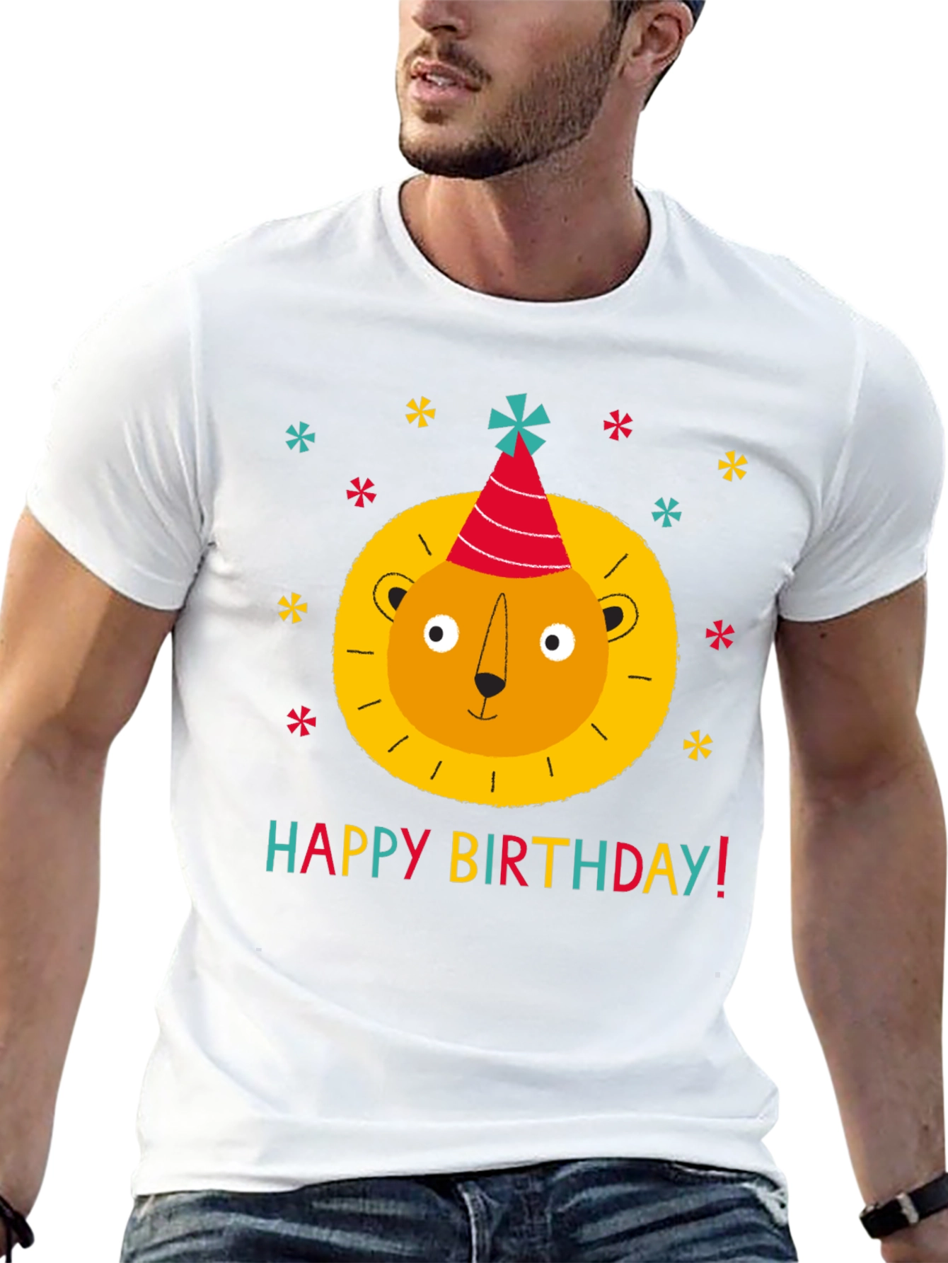 Black Birthday Lion T-Shirt - Fun Party Tee view 13