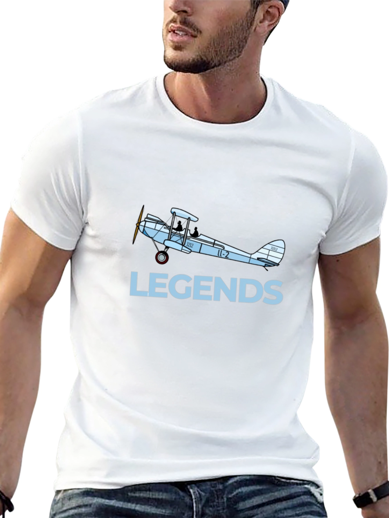 Black Legends Biplane Graphic T-Shirt - Black view 13