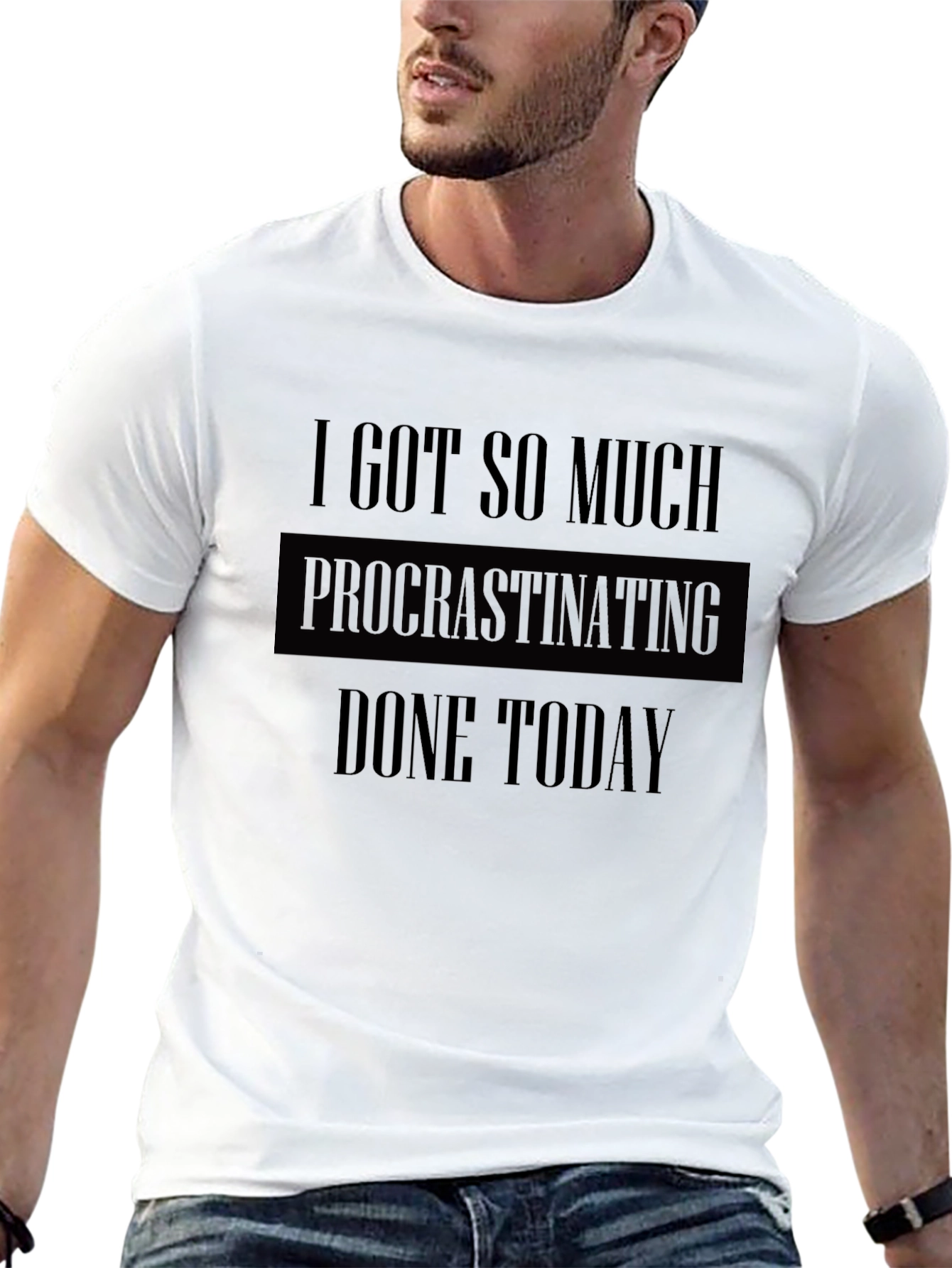 Black Procrastinating Humor Graphic Tee  view 13