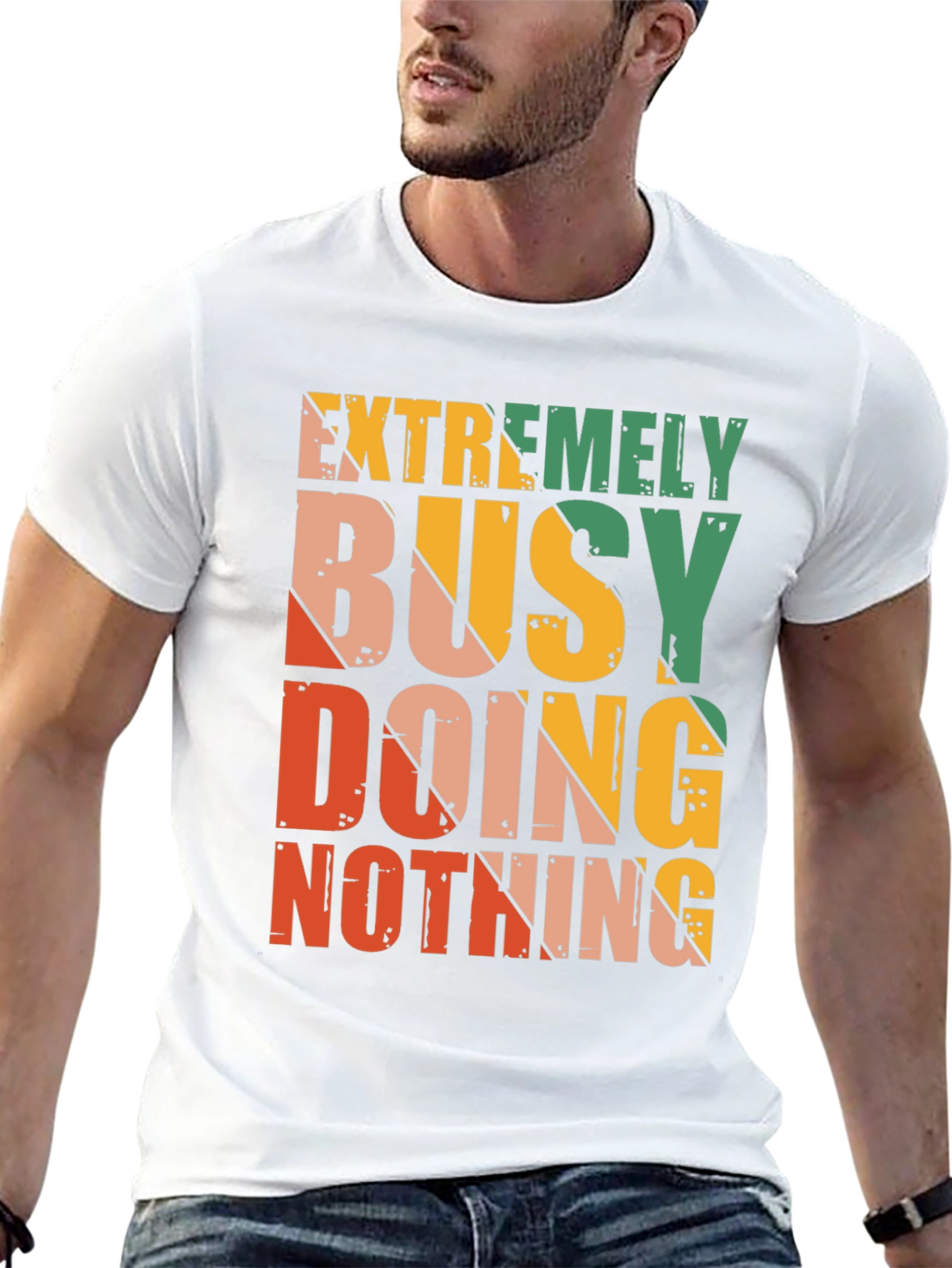 Black Extremely Busy Doing Nothing Graphic Tee view 13