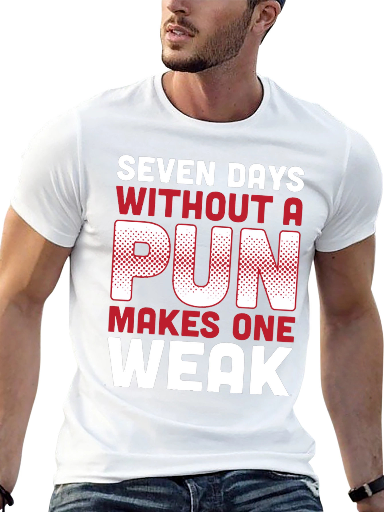 Black Funny Pun T-Shirt - Seven Days Without A Pun view 13