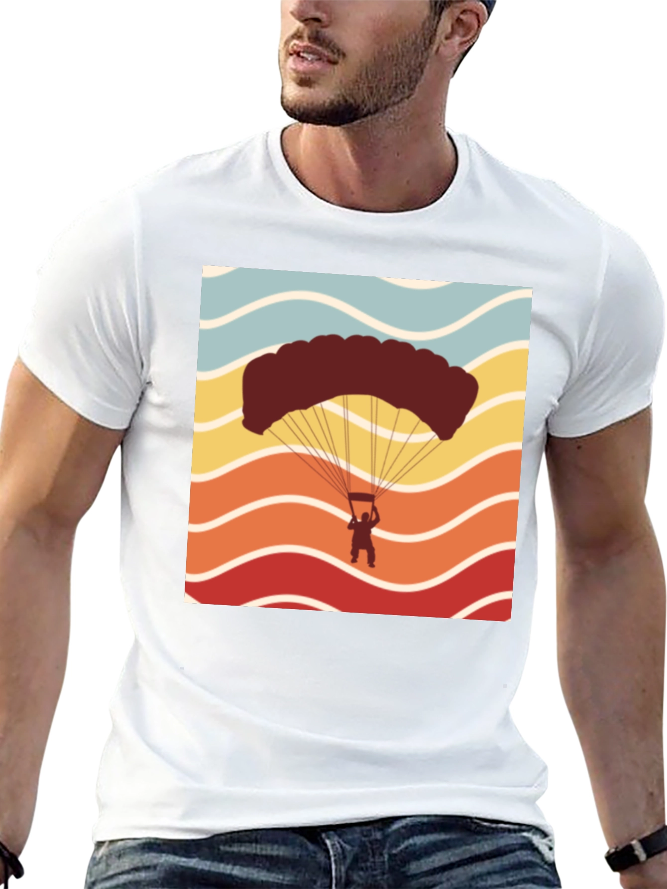 Black Retro Skydiving T-Shirt - Adventure Seeker Tee view 13
