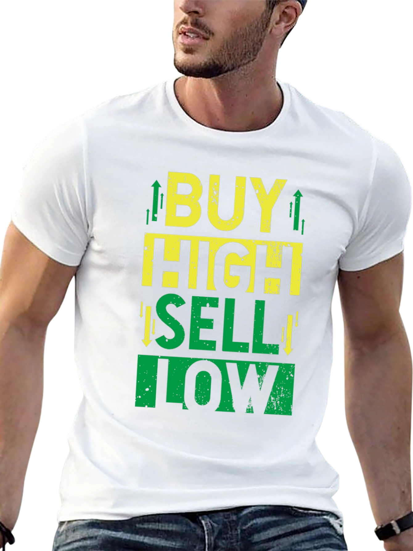 Black Buy High Sell Low T-Shirt - Stock Market Trader Tee view 13