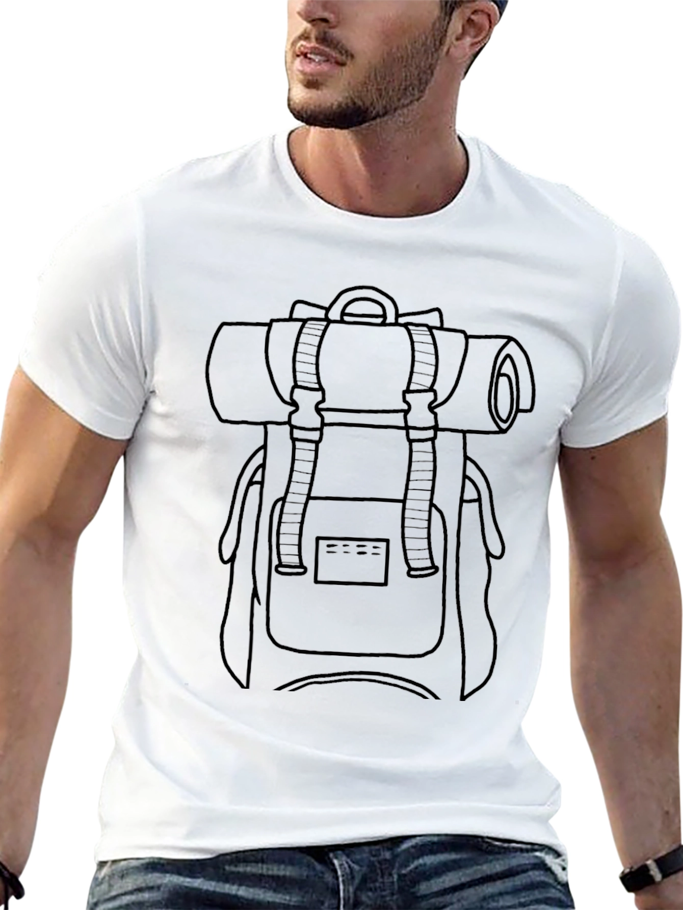 Black Backpack Graphic Black T-Shirt view 13