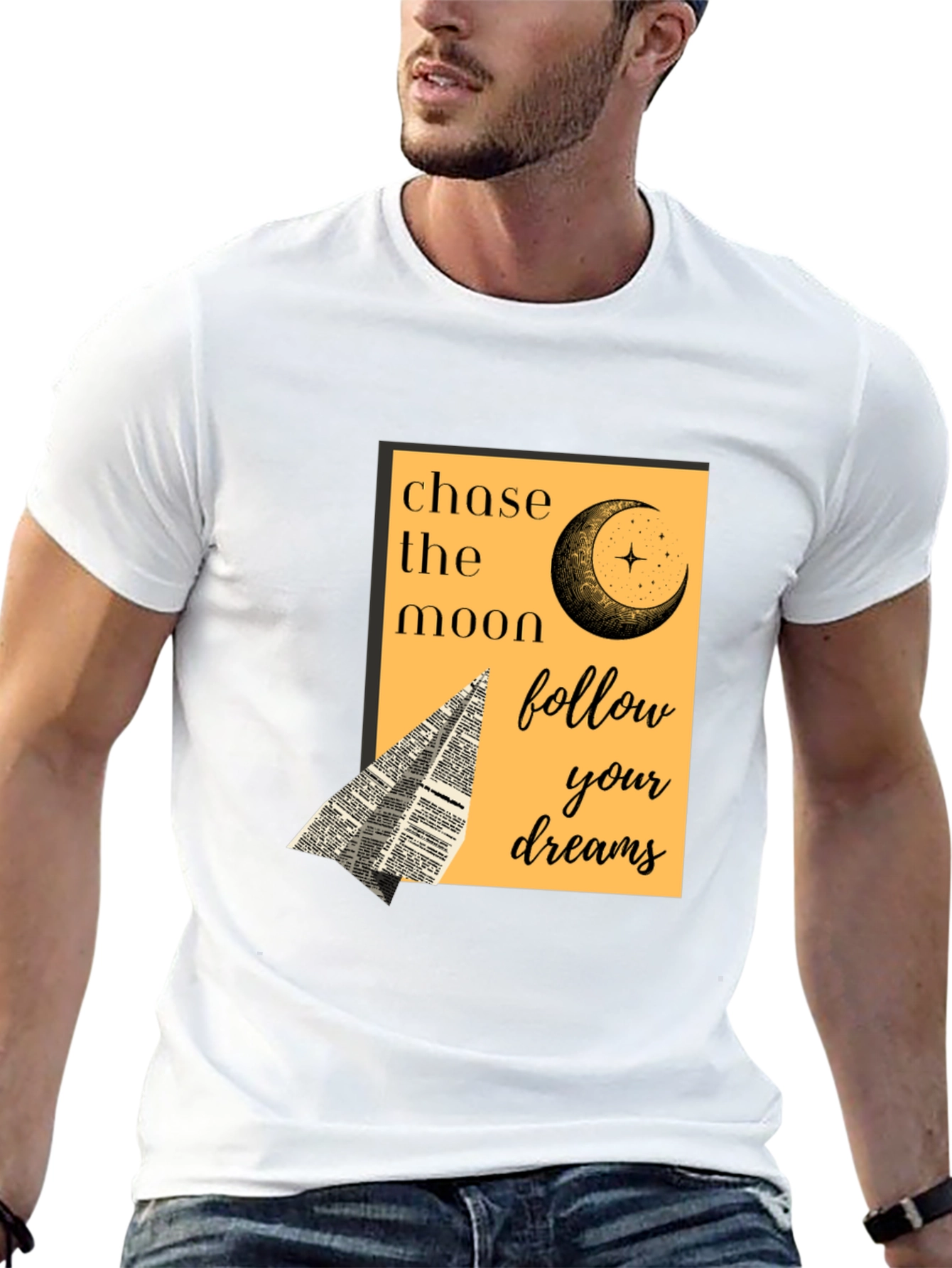 Black Chase the Moon Graphic Tee - Follow Your Dreams view 13