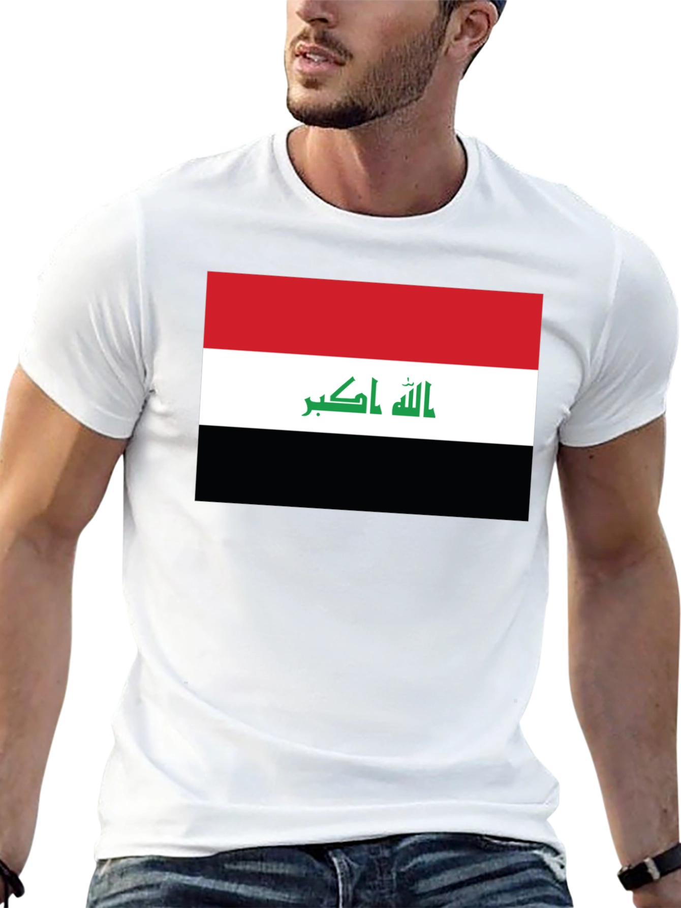 Black Iraq Flag T-Shirt - Show Your Pride view 13