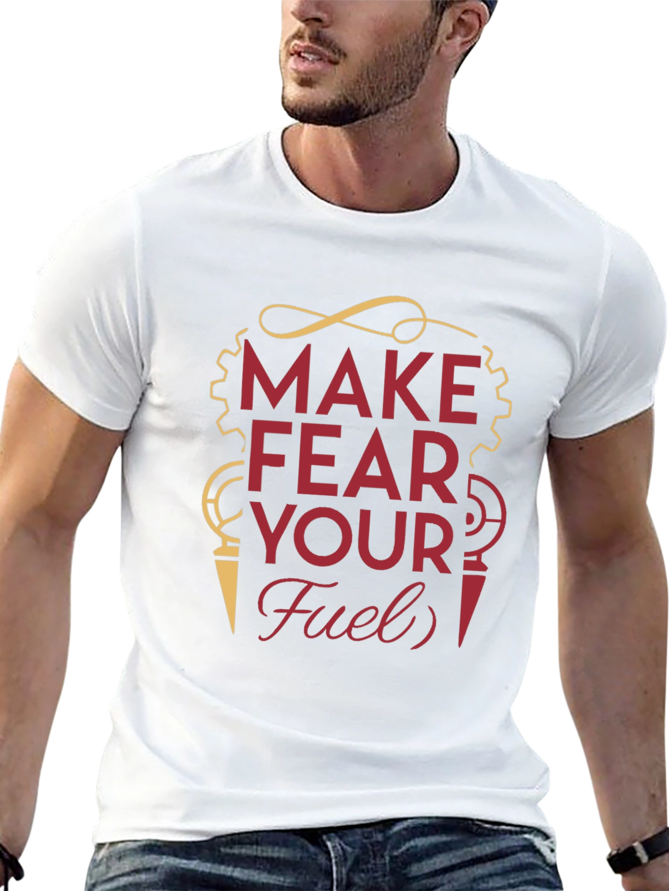 Black Make Fear Your Fuel T-Shirt - Motivational Graphic Tee view 13