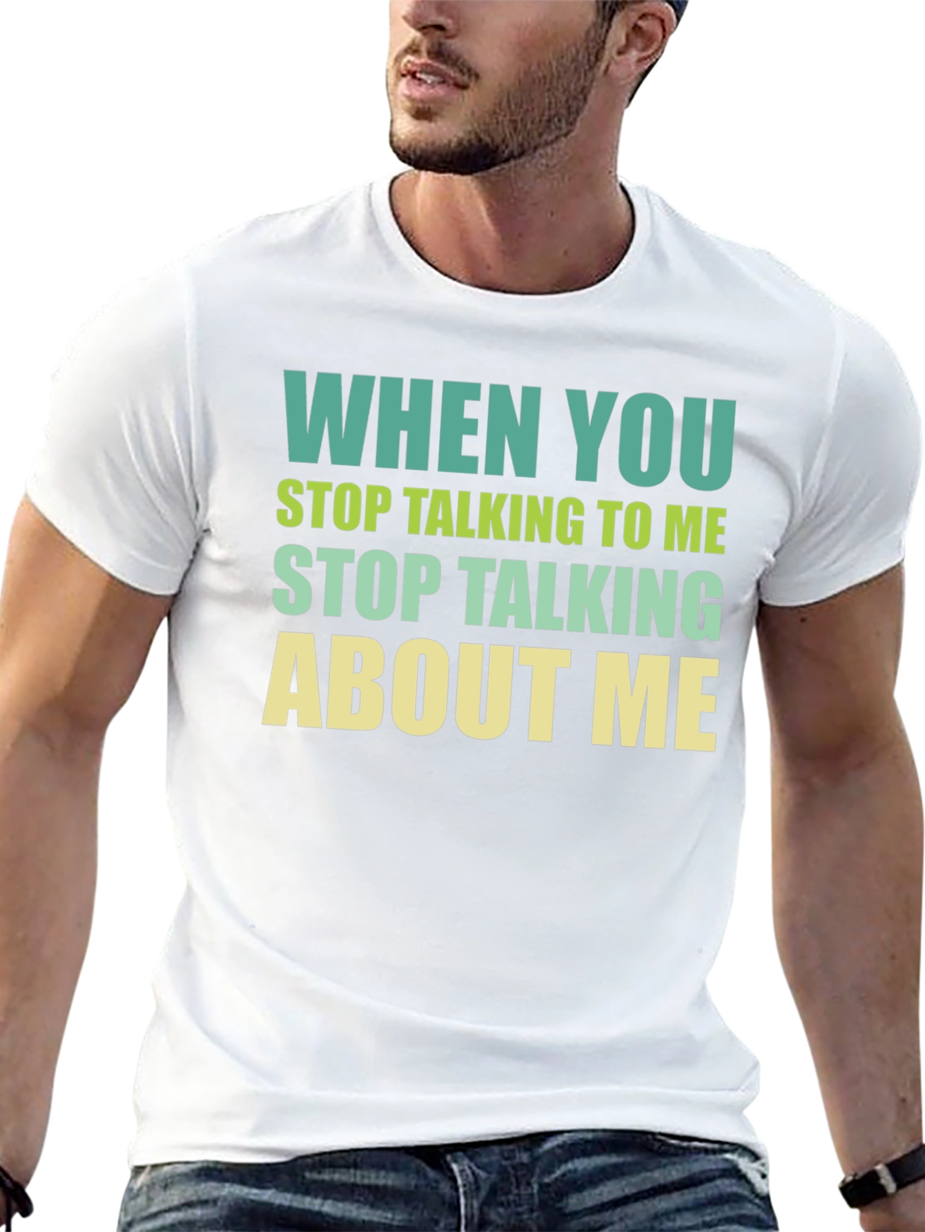 Black Funny Sarcastic Graphic T-Shirt - Stop Talking view 13