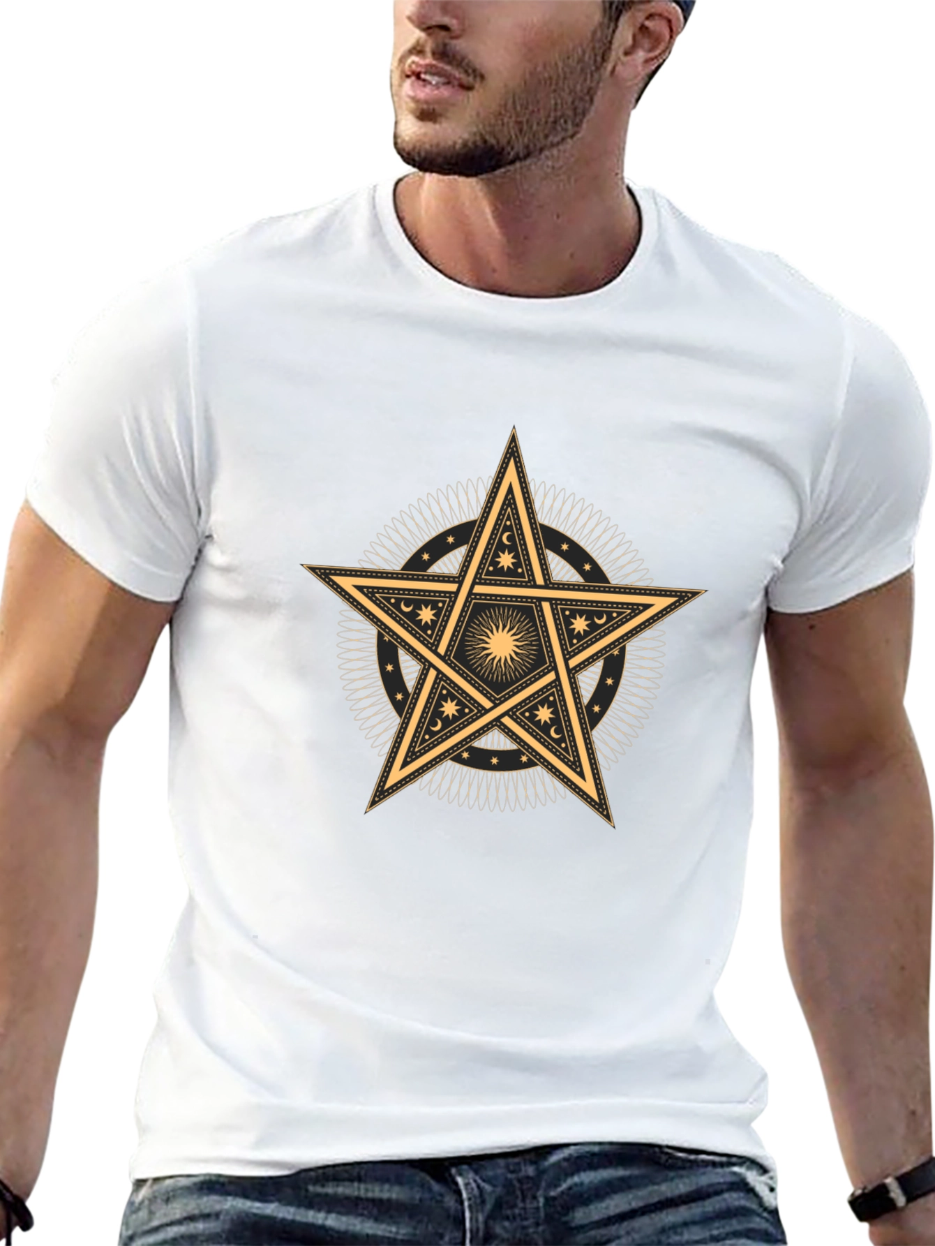 Black Occult Star Graphic Tee - Black Cotton Blend view 13