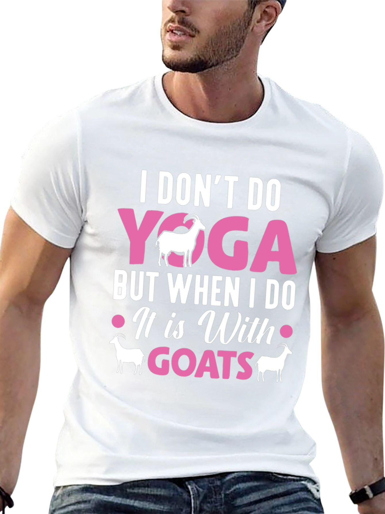 Black Yoga With Goats Graphic Tee view 13