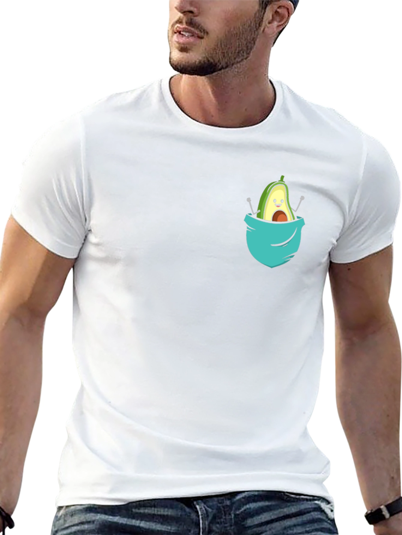 Avocado Pocket Tee - Cute Graphic T-Shirt - 13