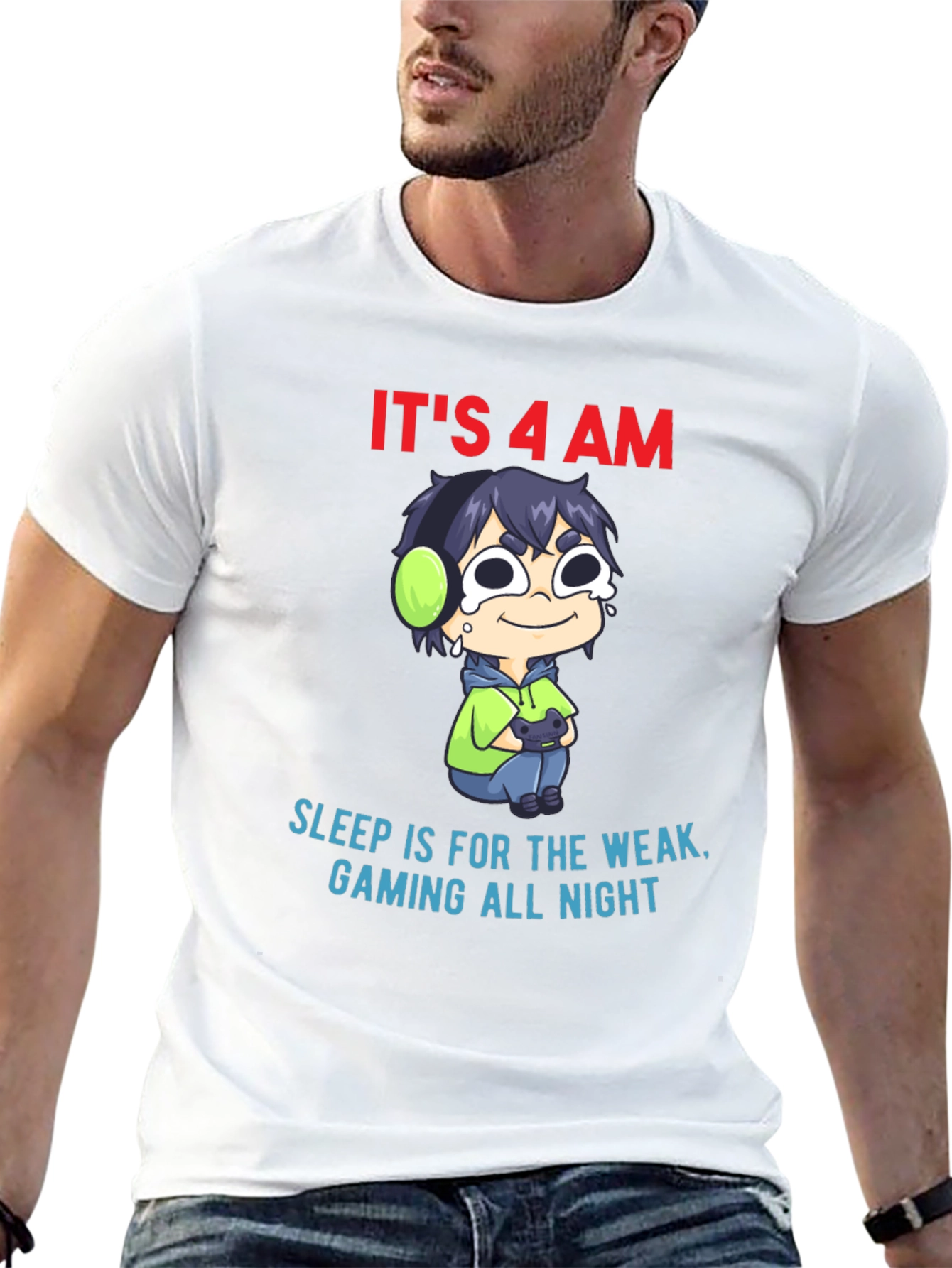 Black It's 4 AM Gaming All Night T-Shirt view 13
