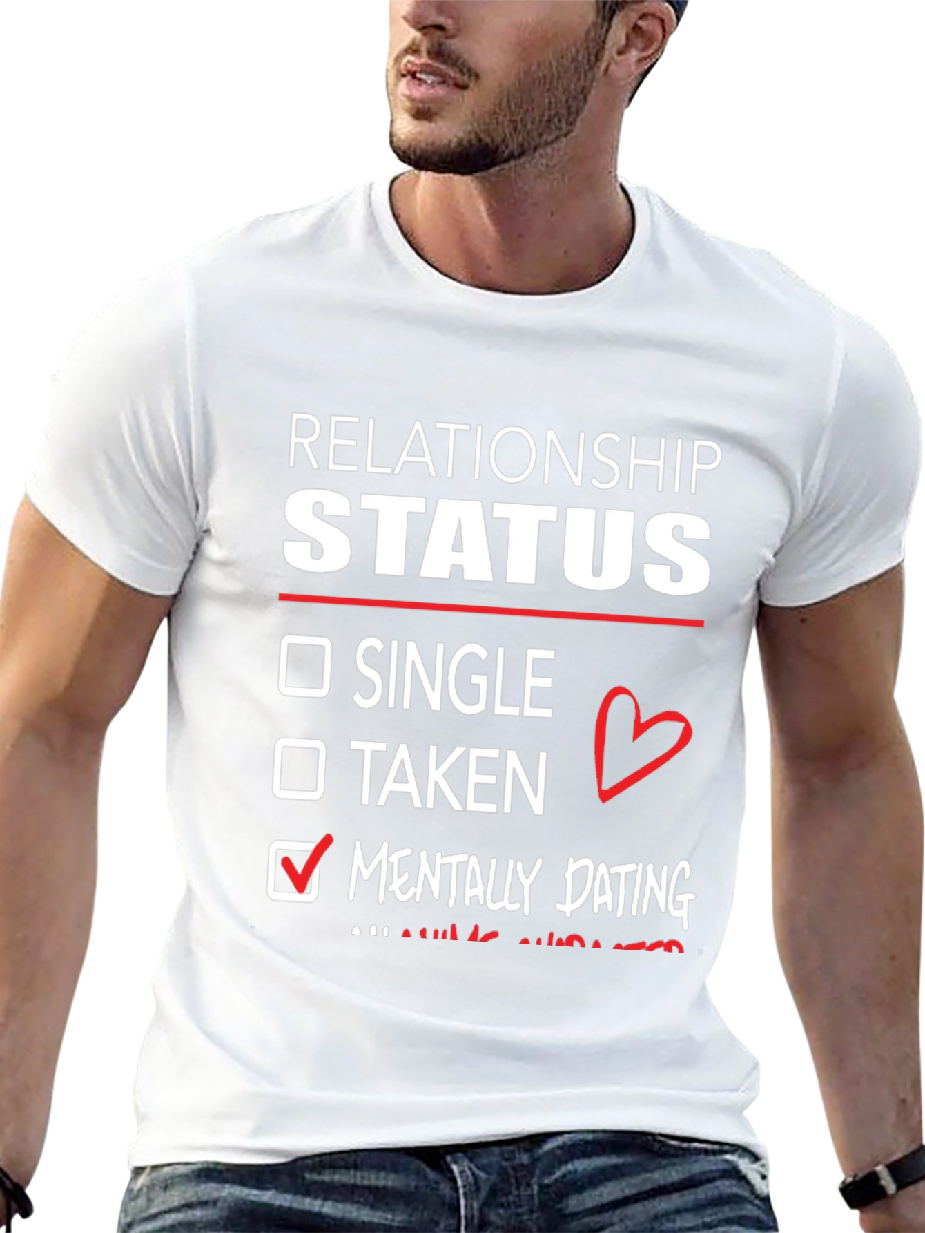 Black Relationship Status Mentally Dating T-Shirt view 13