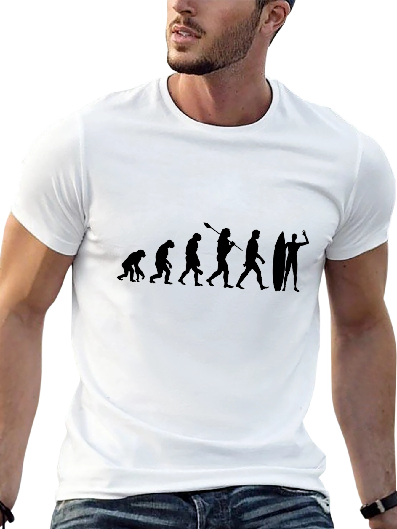 Black Evolution of Surfing Black T-Shirt view 13