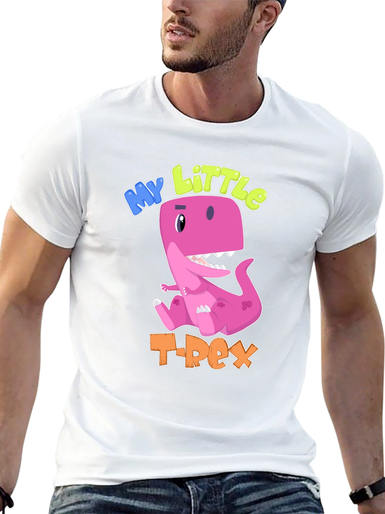 Black My Little T-Rex Black Cotton T-Shirt view 13