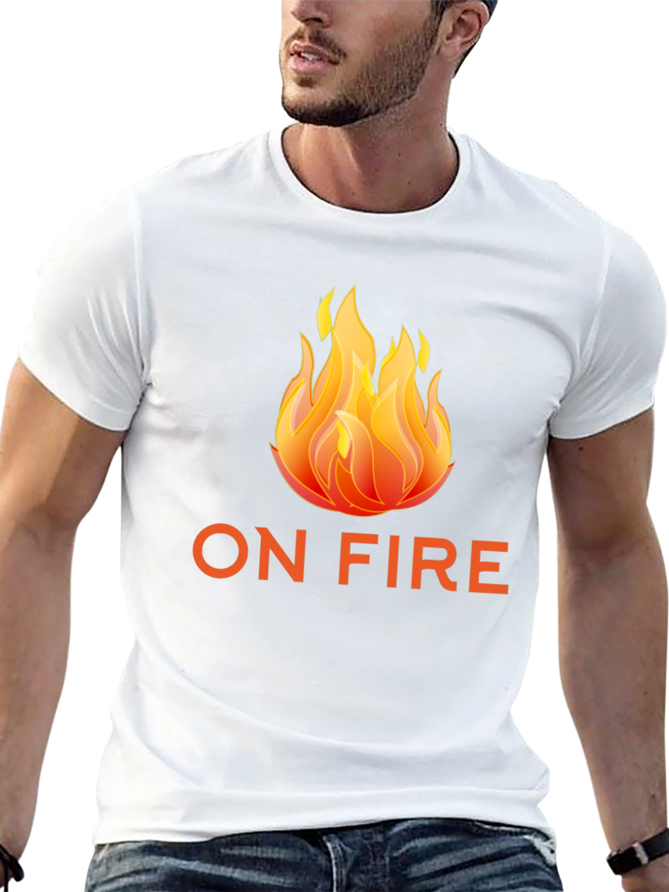 Black On Fire Graphic Tee - Black Short Sleeve T-Shirt view 13