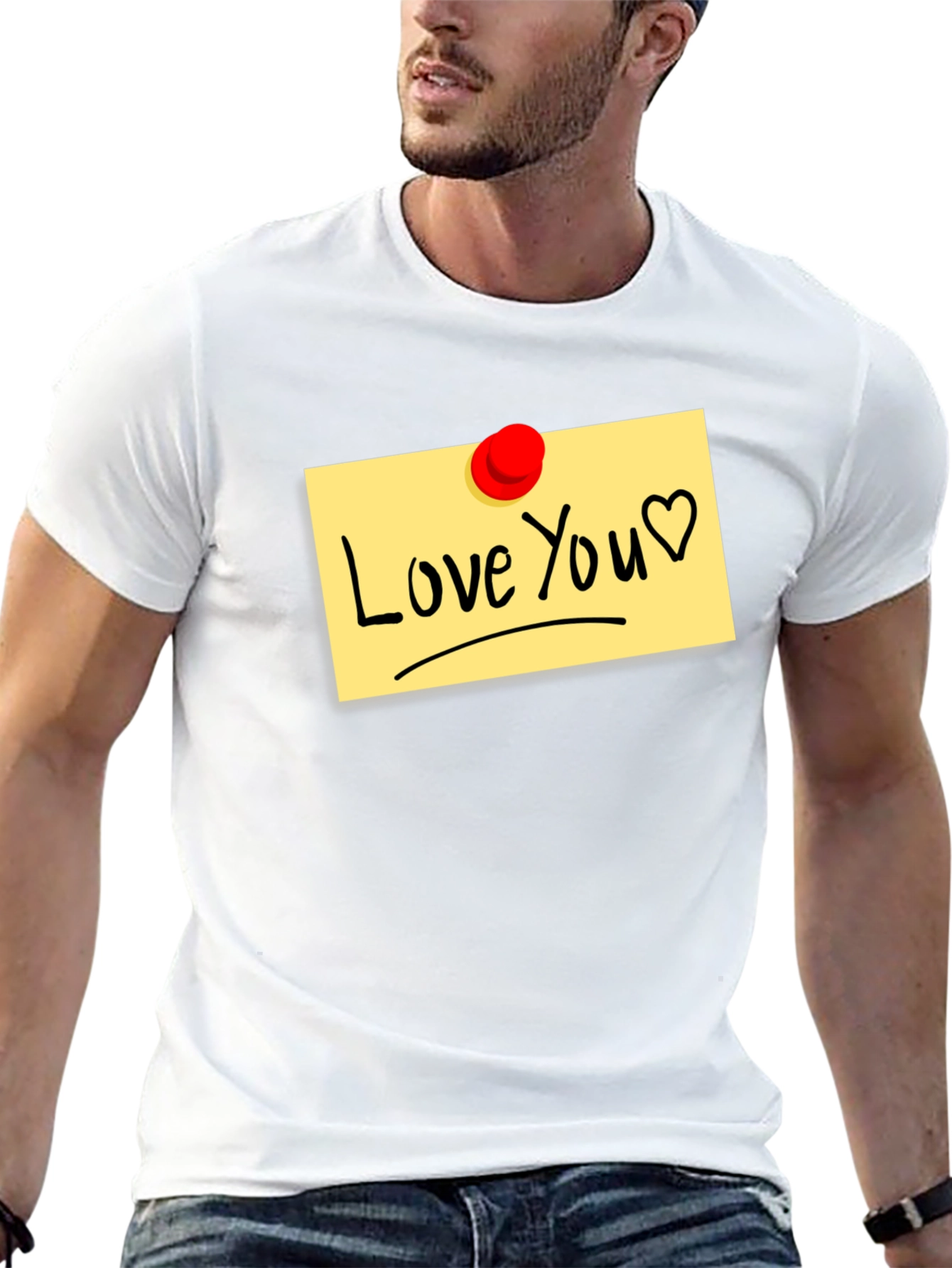Black Love You Note Black T-Shirt view 13