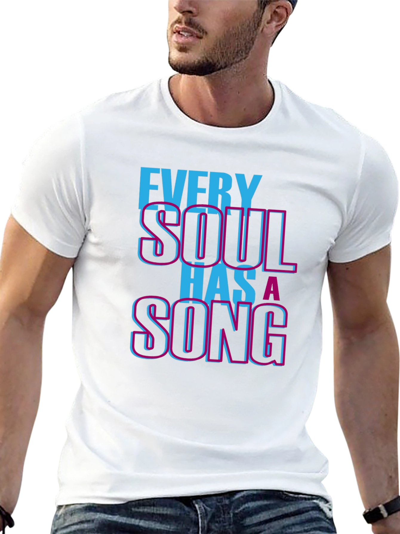 Black Every Soul Has a Song Graphic T-Shirt view 13