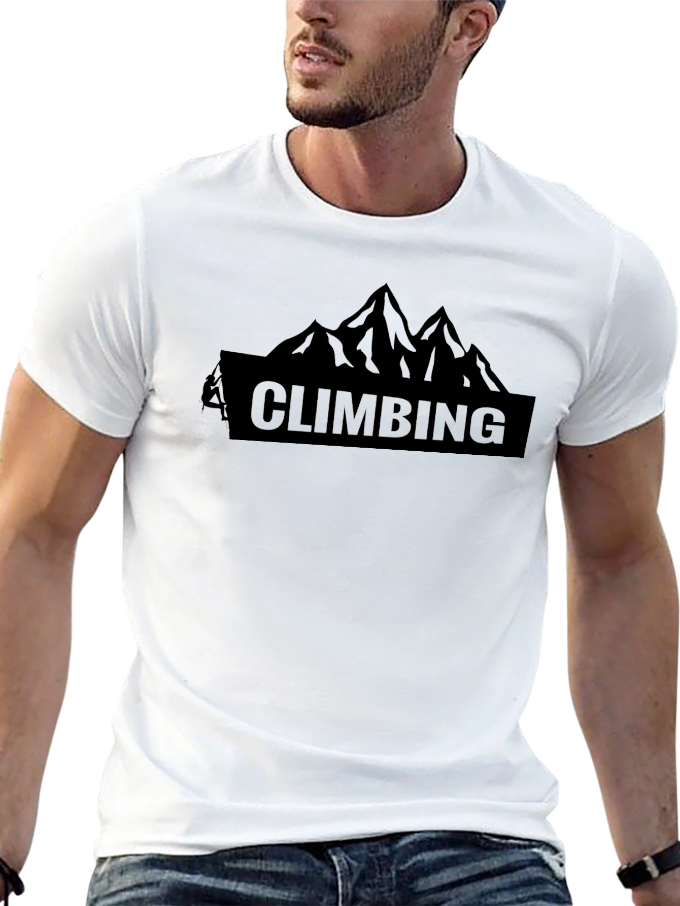 Black Climbing Mountain Graphic T-Shirt - Black view 13