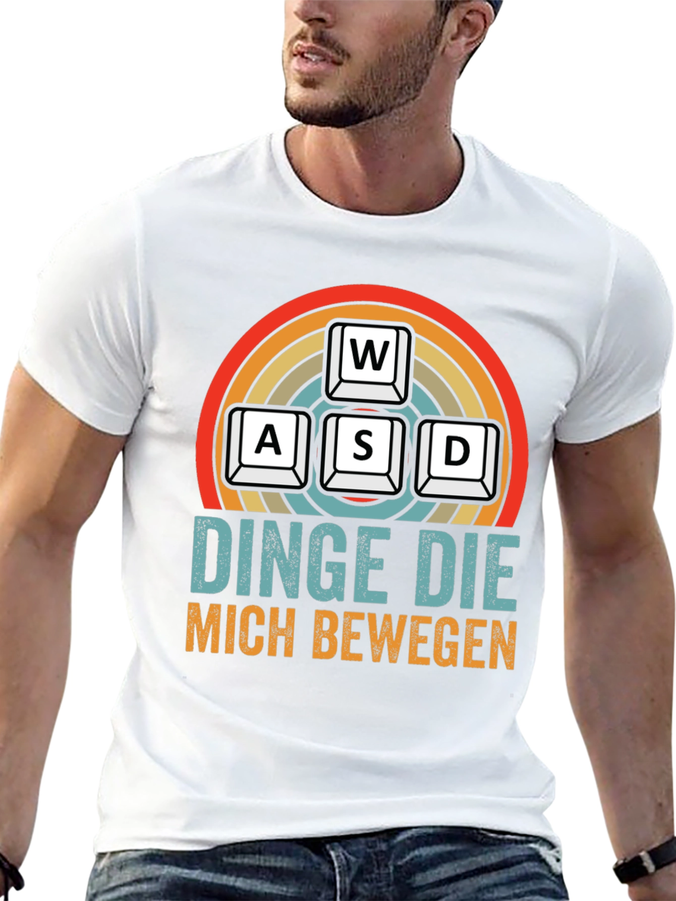 Black Gamer T-Shirt - WASD Keys - Dinge Die Mich Bewegen view 13