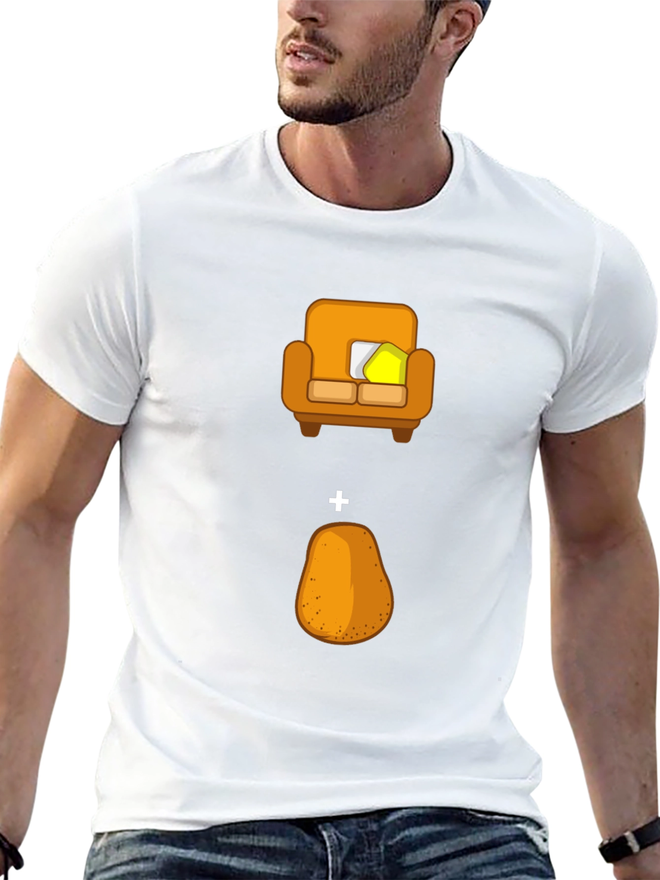 Black Couch Potato Funny Graphic Tee view 13