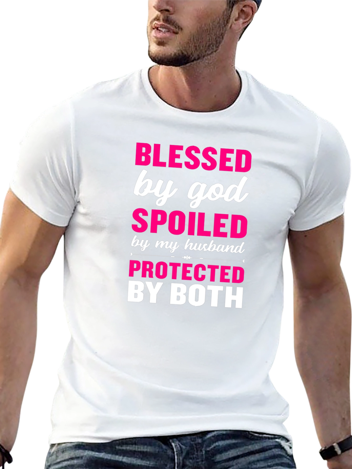 Black Blessed Spoiled Protected Graphic Tee view 13