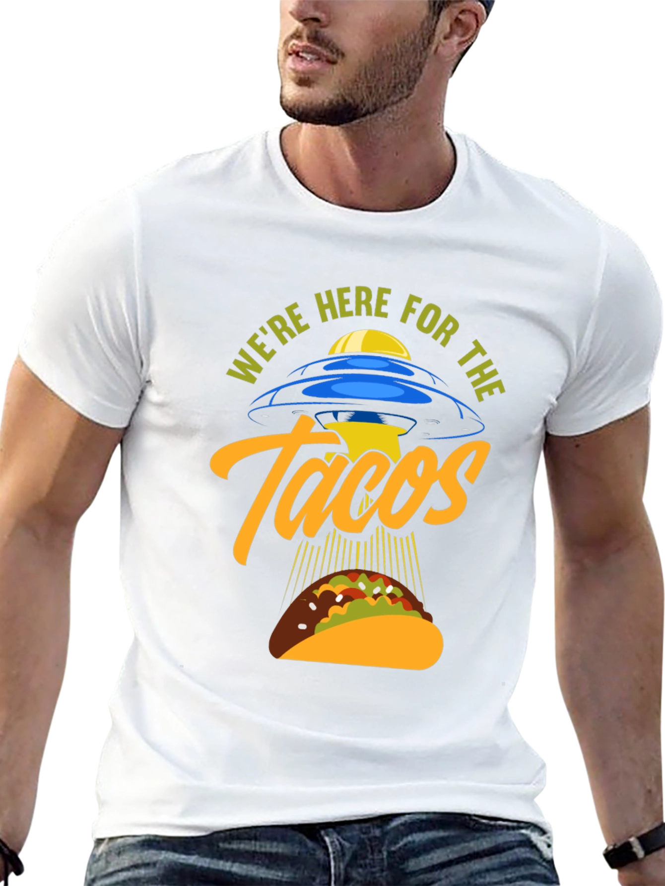 Black We're Here For The Tacos Black T-Shirt view 13