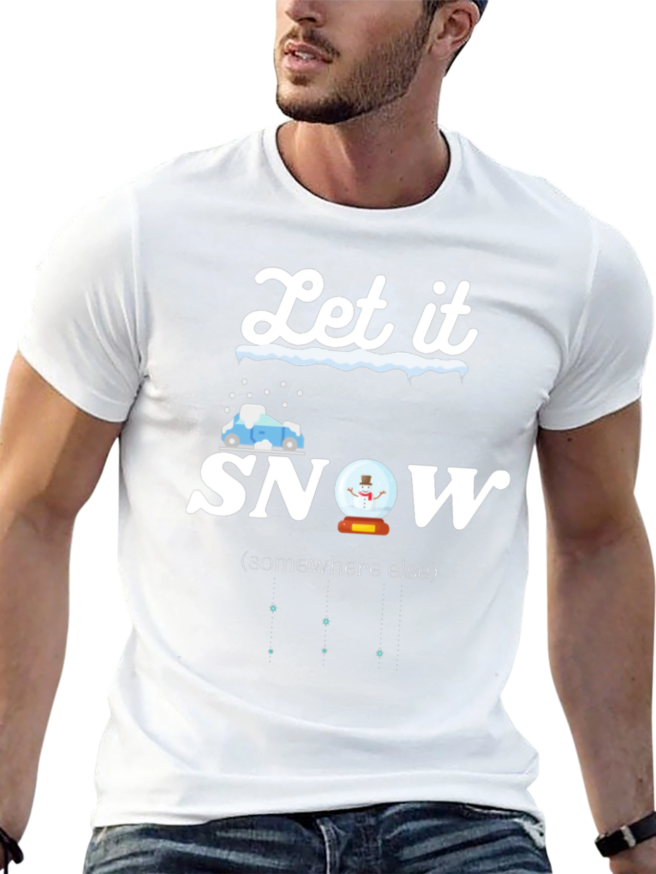 Black Let It Snow Somewhere Else T-Shirt view 13