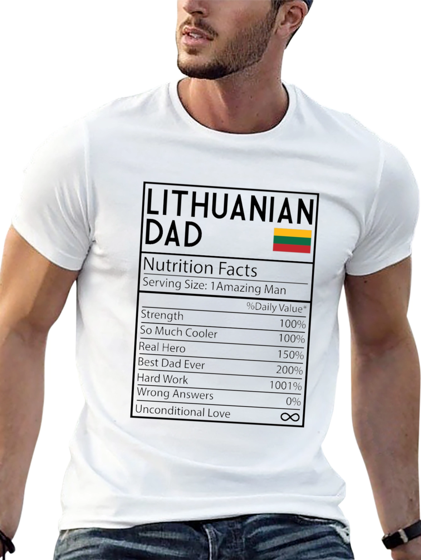 Lithuanian Dad Nutrition Facts T-Shirt - 13