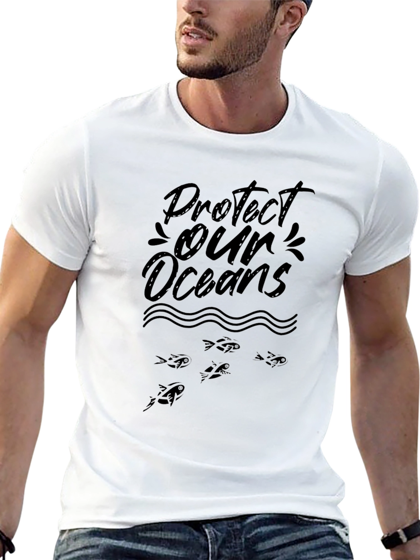 Black Protect Our Oceans Black T-Shirt view 13