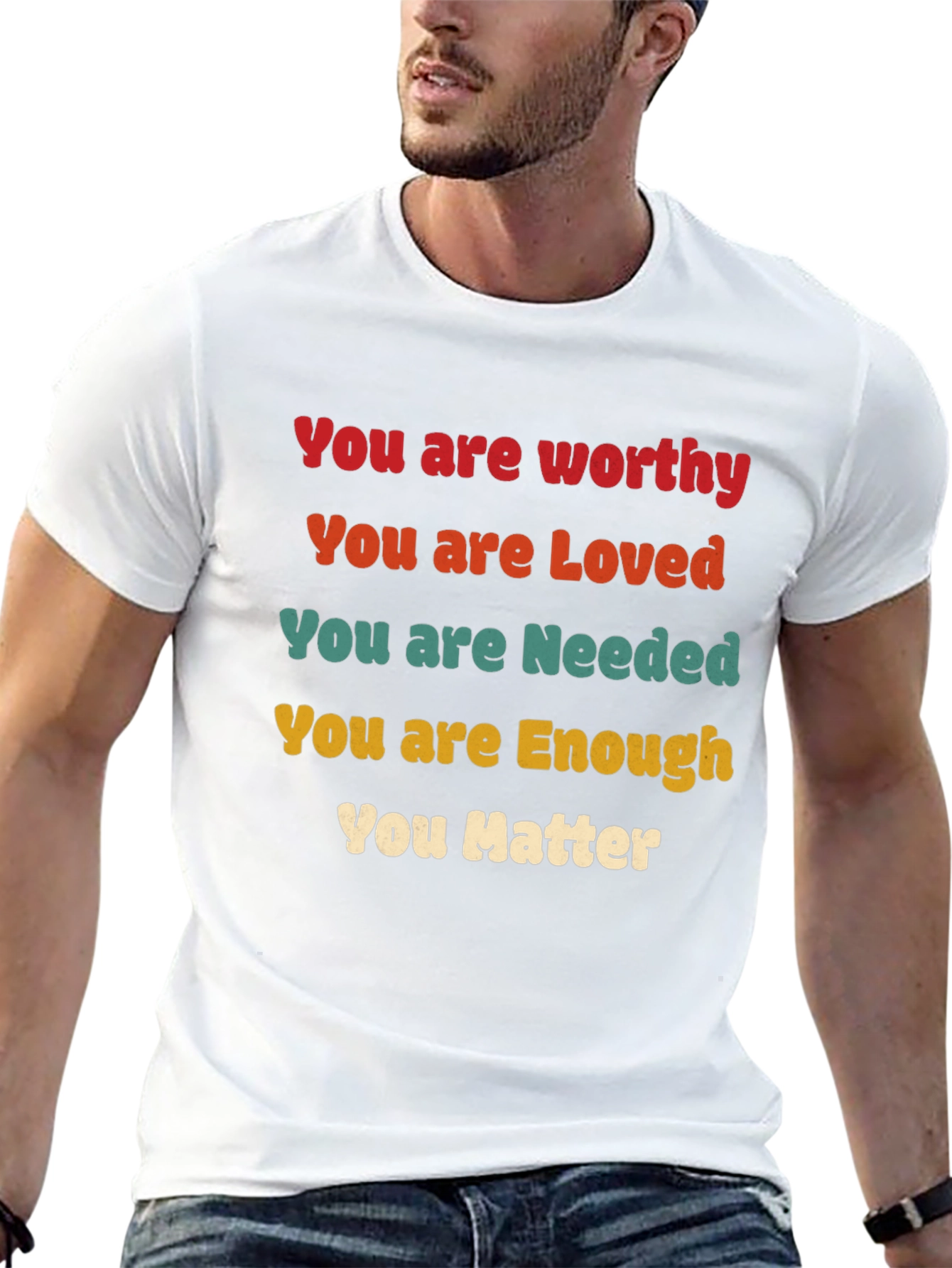 Black Affirmation T-Shirt - You are Enough - Inspirational Tee view 13