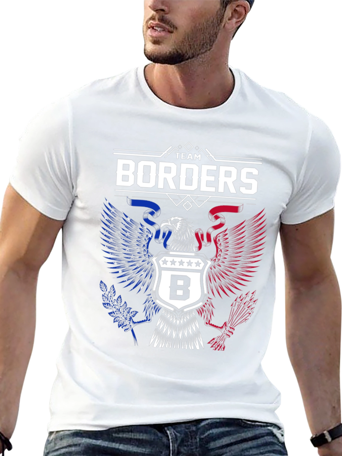 Black Team Borders Graphic T-Shirt view 13