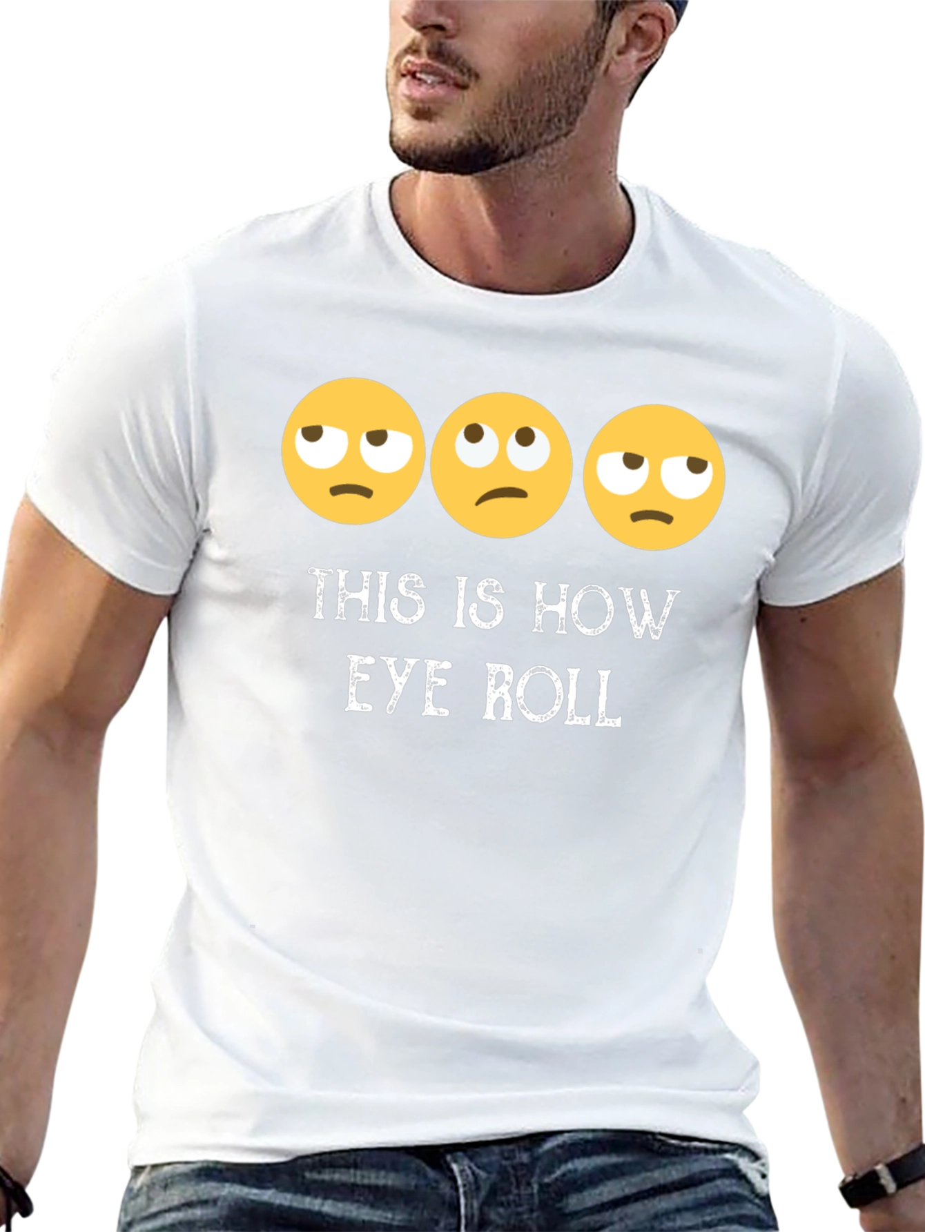 Black Eye Roll Emoji T-Shirt Funny Graphic Tee view 13