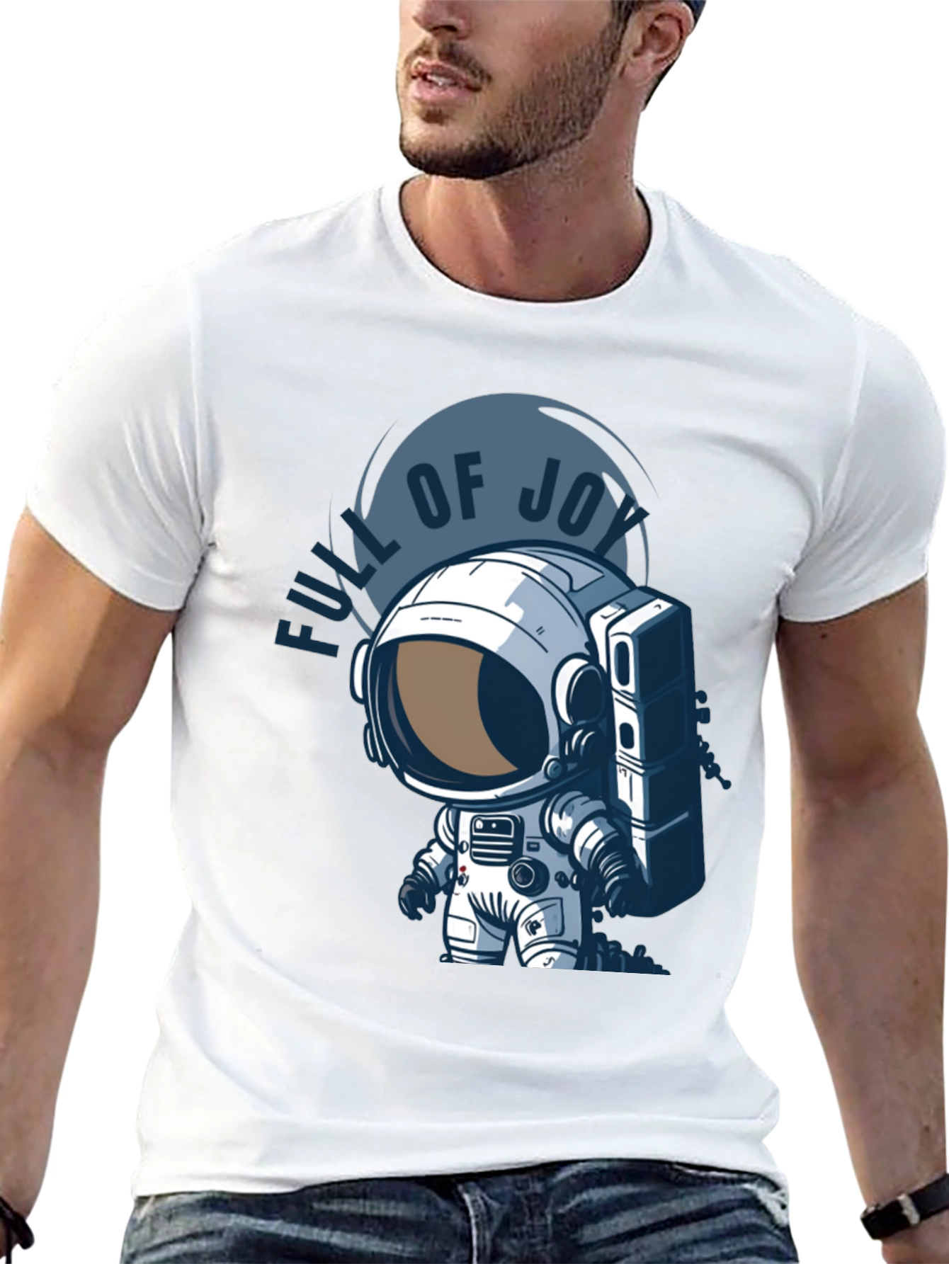 Black Full of Joy Astronaut Graphic T-Shirt view 13