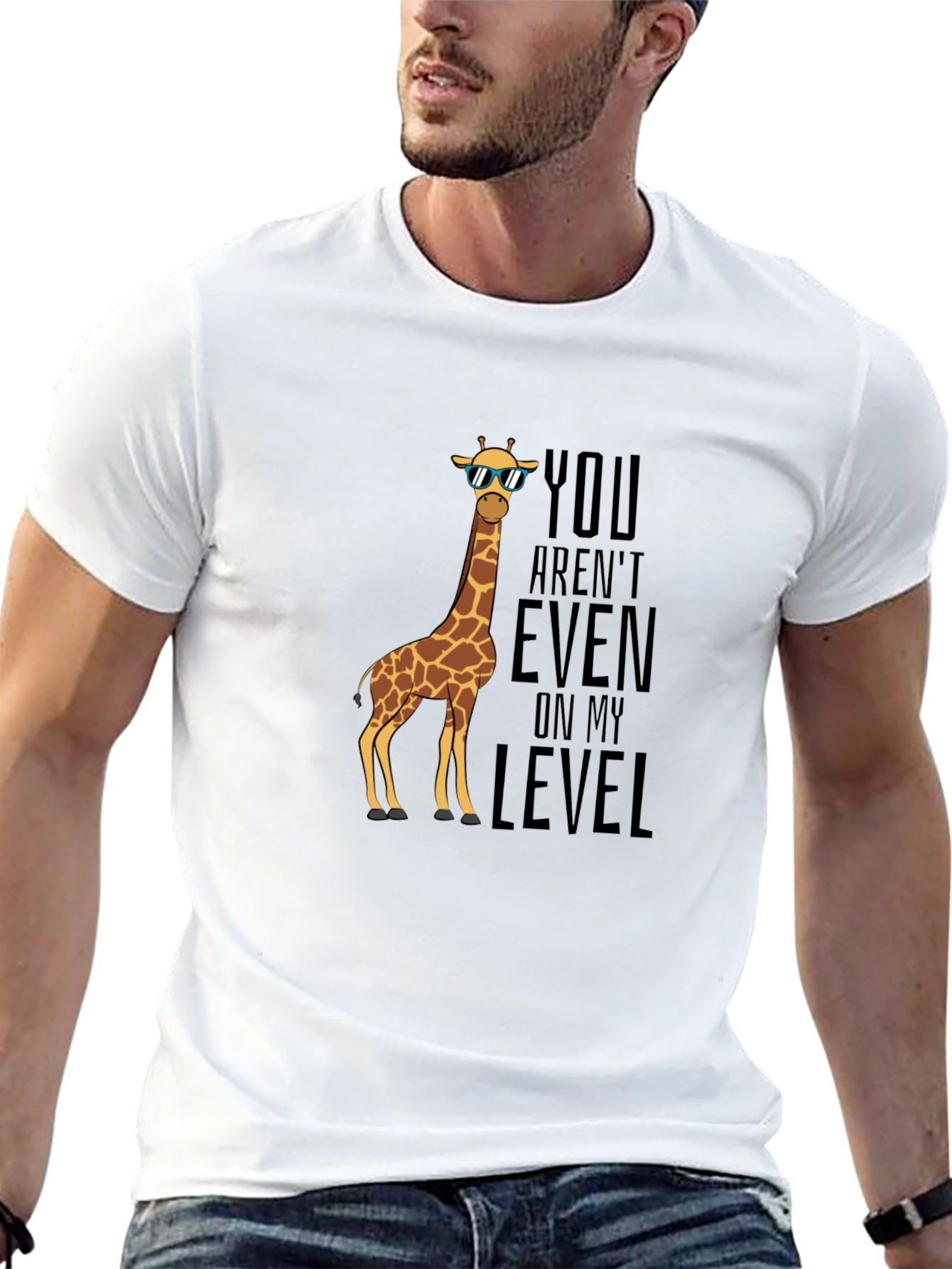 Black Giraffe "Not On My Level" Graphic Tee - Black Cotton view 13
